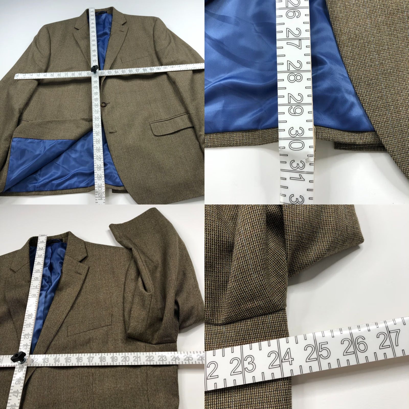 Chaps Chaps Sport Coat Jacket One Piece Mens Regular 46R Brown Nail Pattern Geometric Designer Wedding Sports Mint Pattern Brown Blue MINT Size US S / EU 44-46 / 1 - 8 Thumbnail