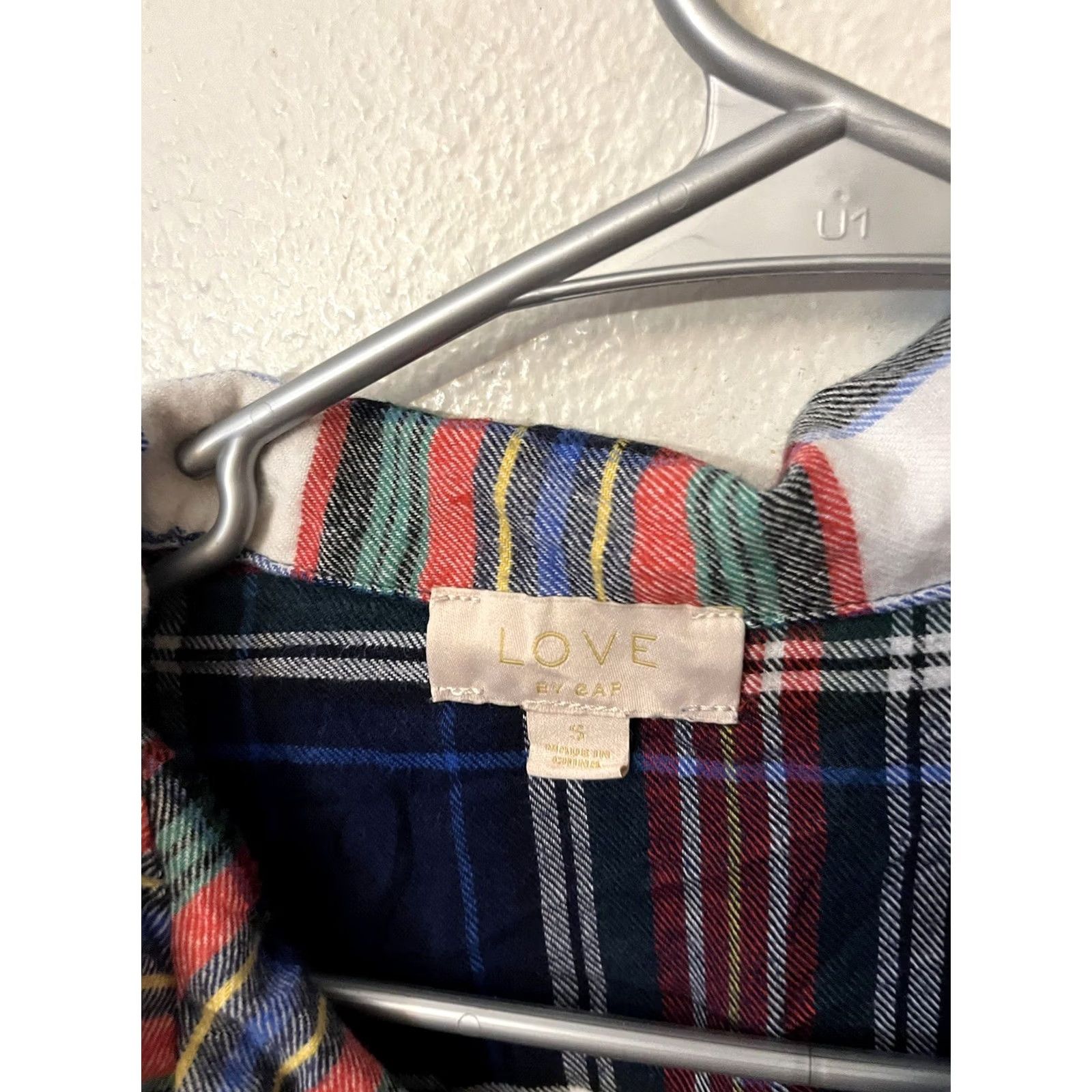 Gap Gap Pajama Shirt Top Multicolor Plaid Long Sleeve Pocket Button Collared Women's S Small #Love by Gap# Size S / US 4 / IT 40 - 3 Thumbnail