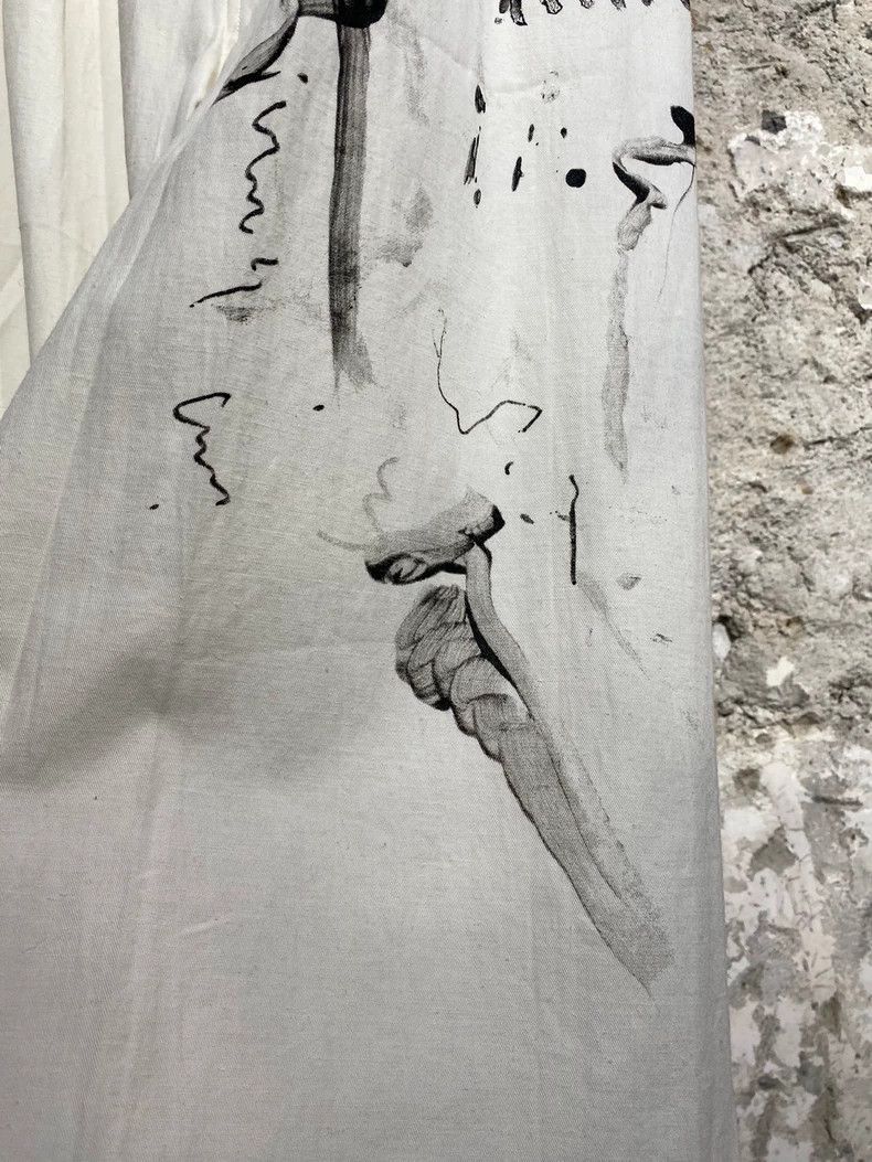 Yohji Yamamoto Yohji Yamamoto Y's printed white slacks-2505 Size US 30 / EU 46 - 5 Thumbnail