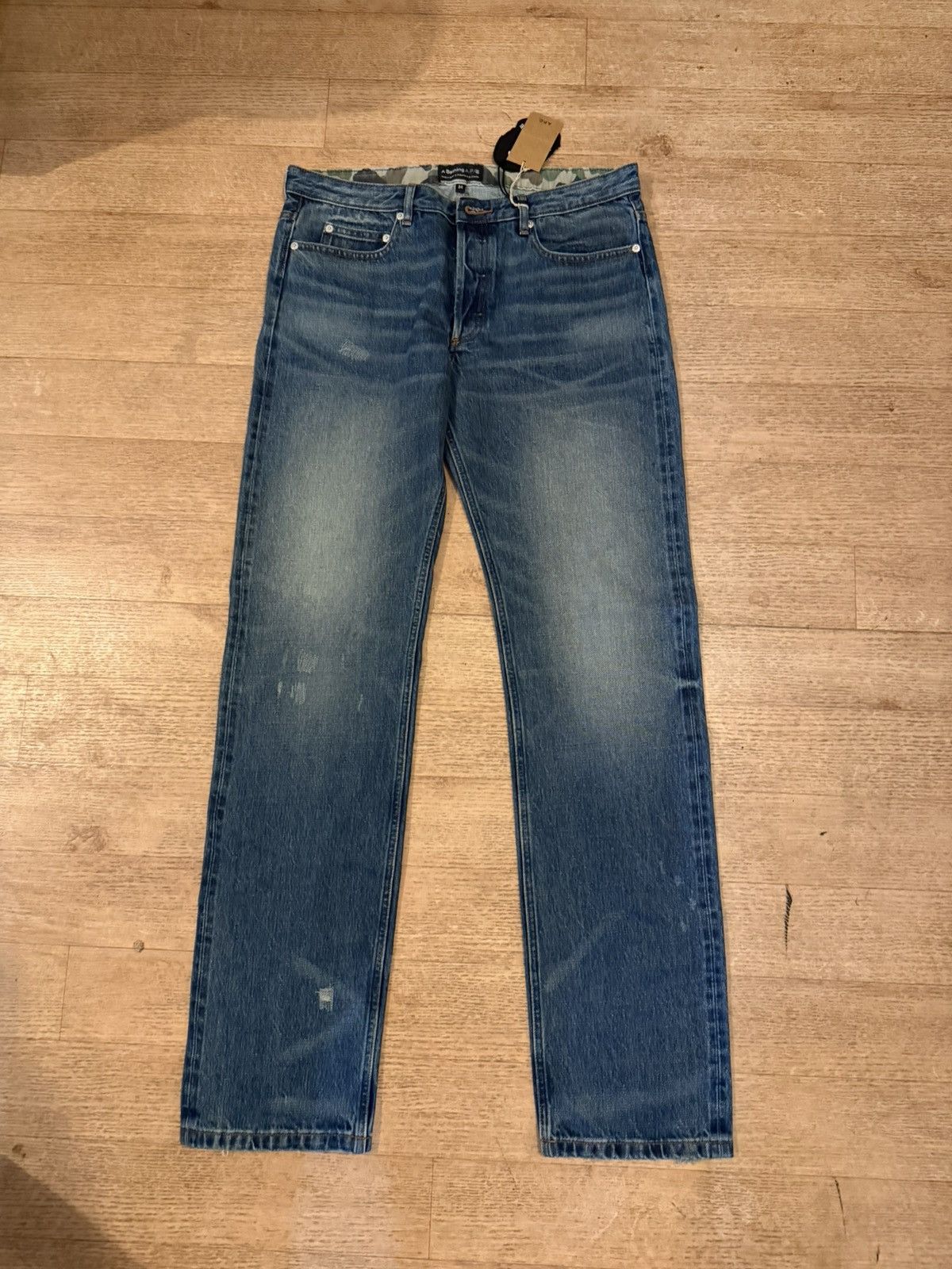 A.P.C. × Bape BAPE x A.P.X Patched Damage Denim Pants Size US 34 / EU 50 - 1 Thumbnail