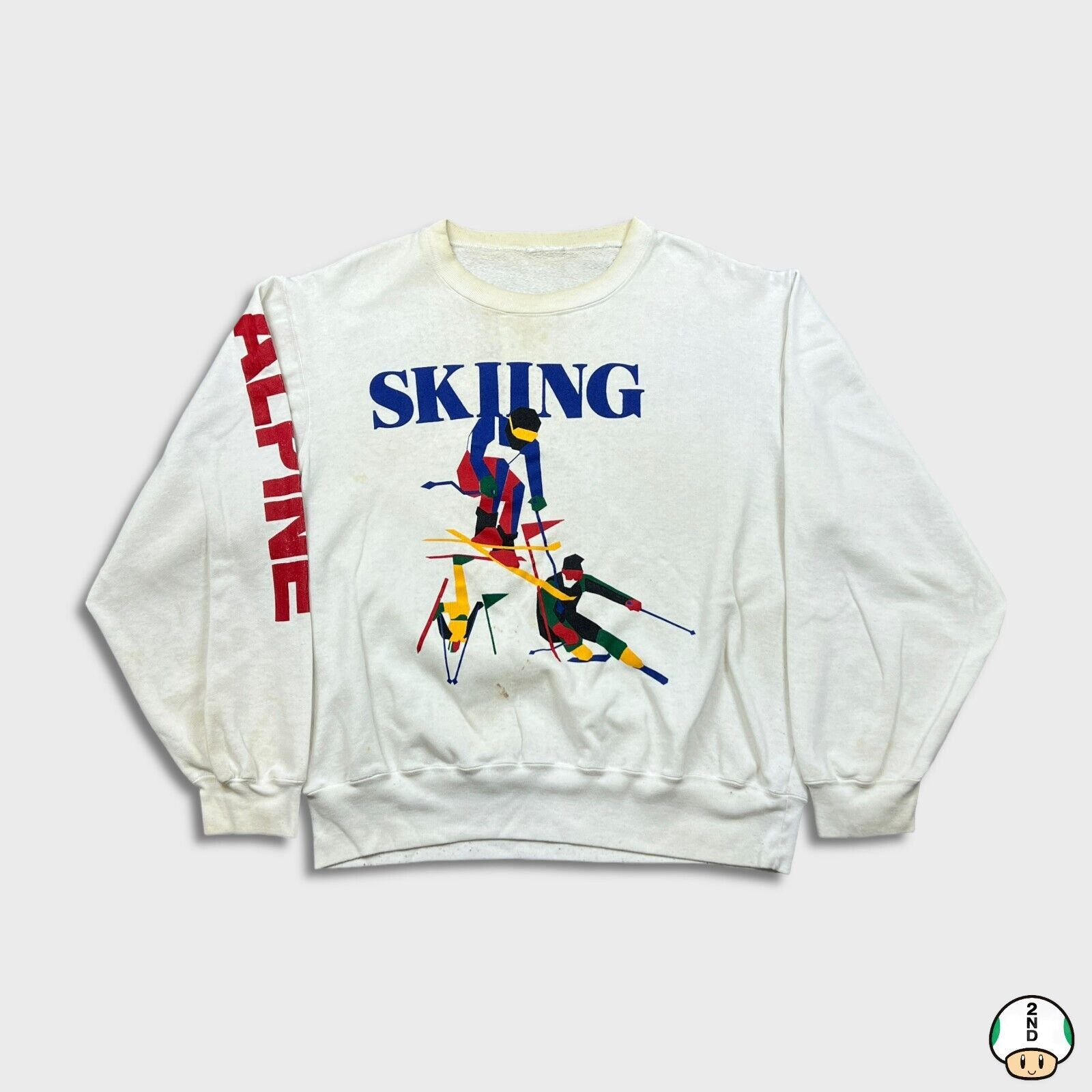 Skiing Alpine Medium Nordic All Over Print Sweatshirt 90s