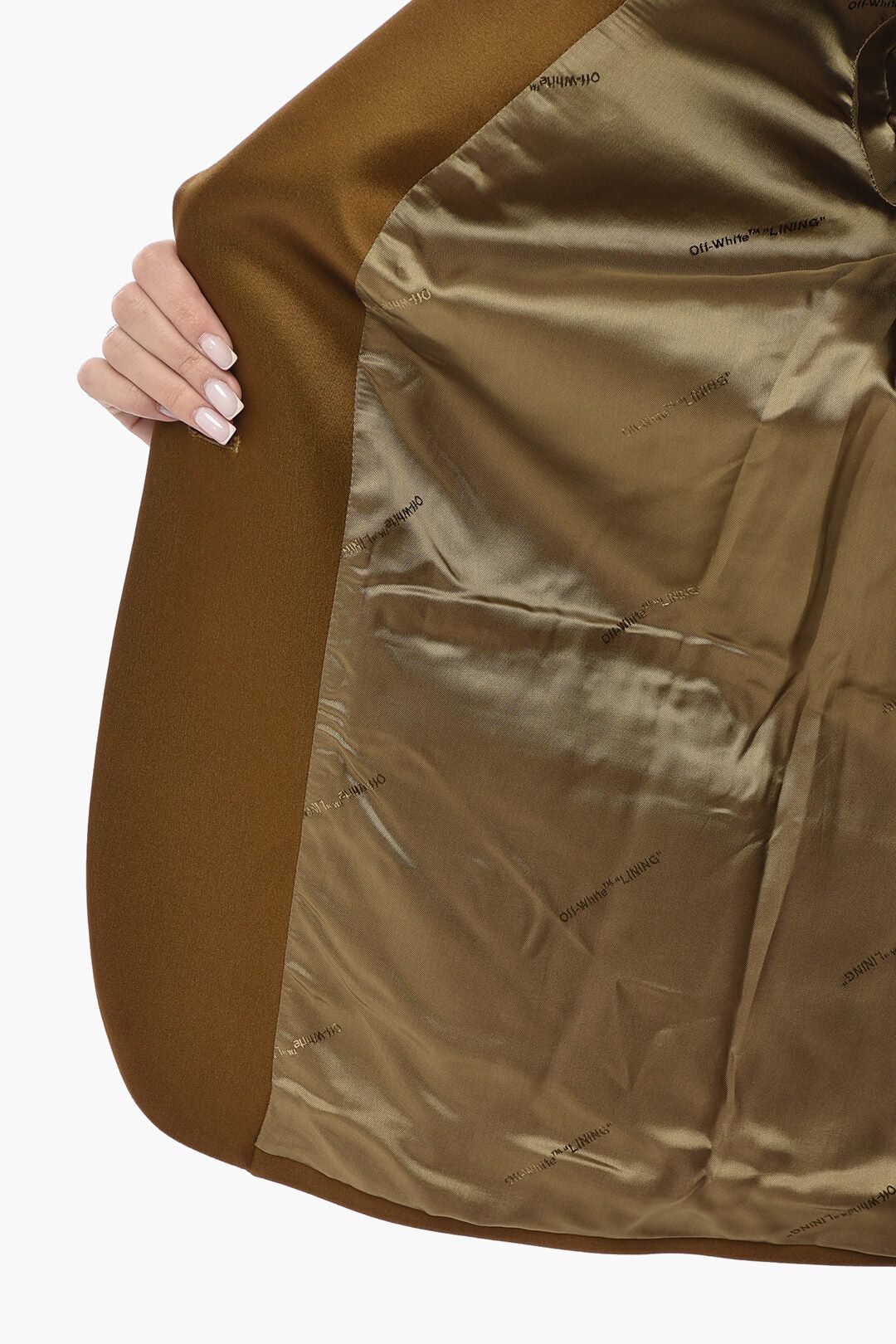Off-White og1mm0426 Formal Satin Blazer in Military Green Size S / US 4 / IT 40 - 5 Thumbnail