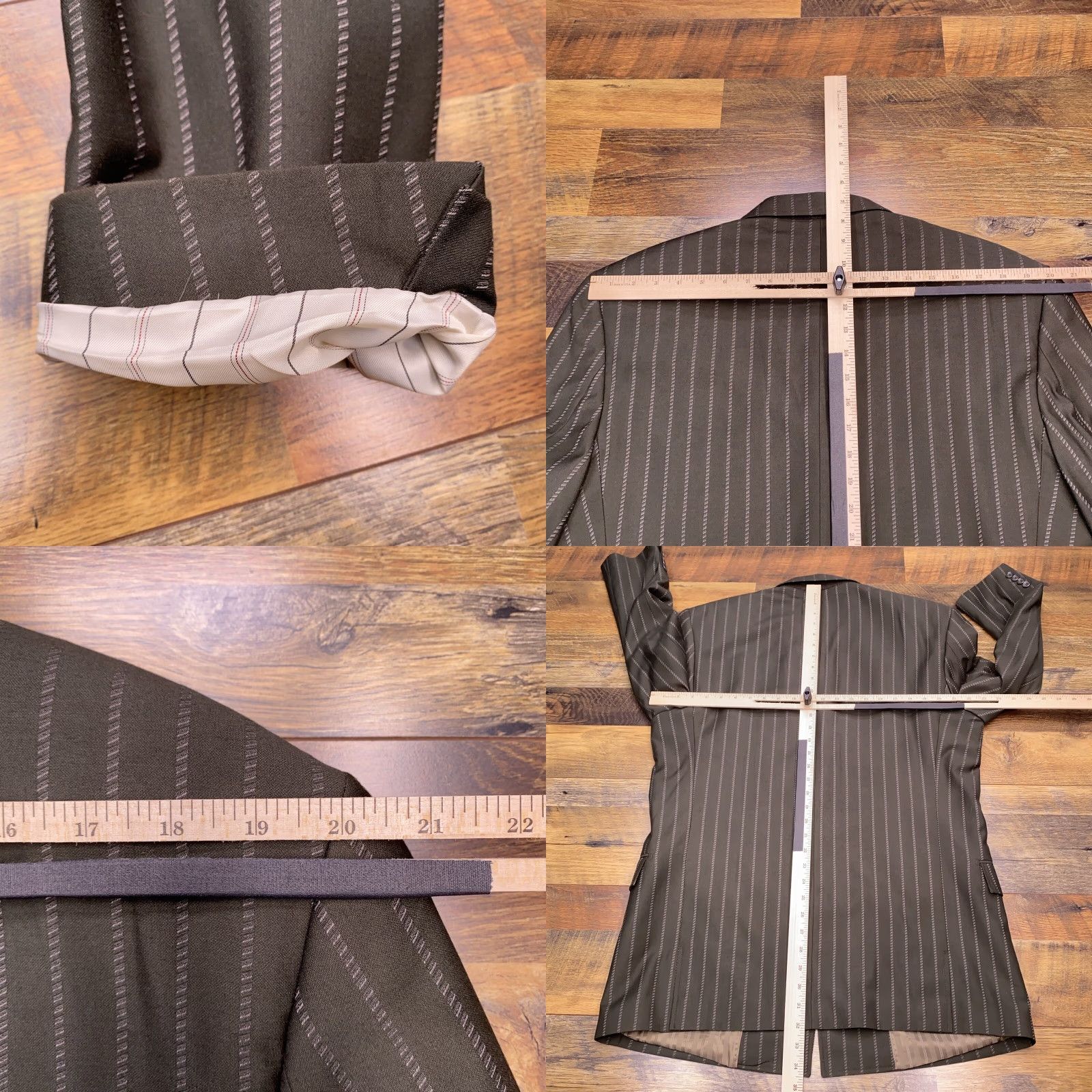 Vintage Caravelli Suit 42R 2 Piece Green Striped Polyester Viscose Formal Wedding Men Regular 2 Piece Vintage No Size 42R - 8 Thumbnail