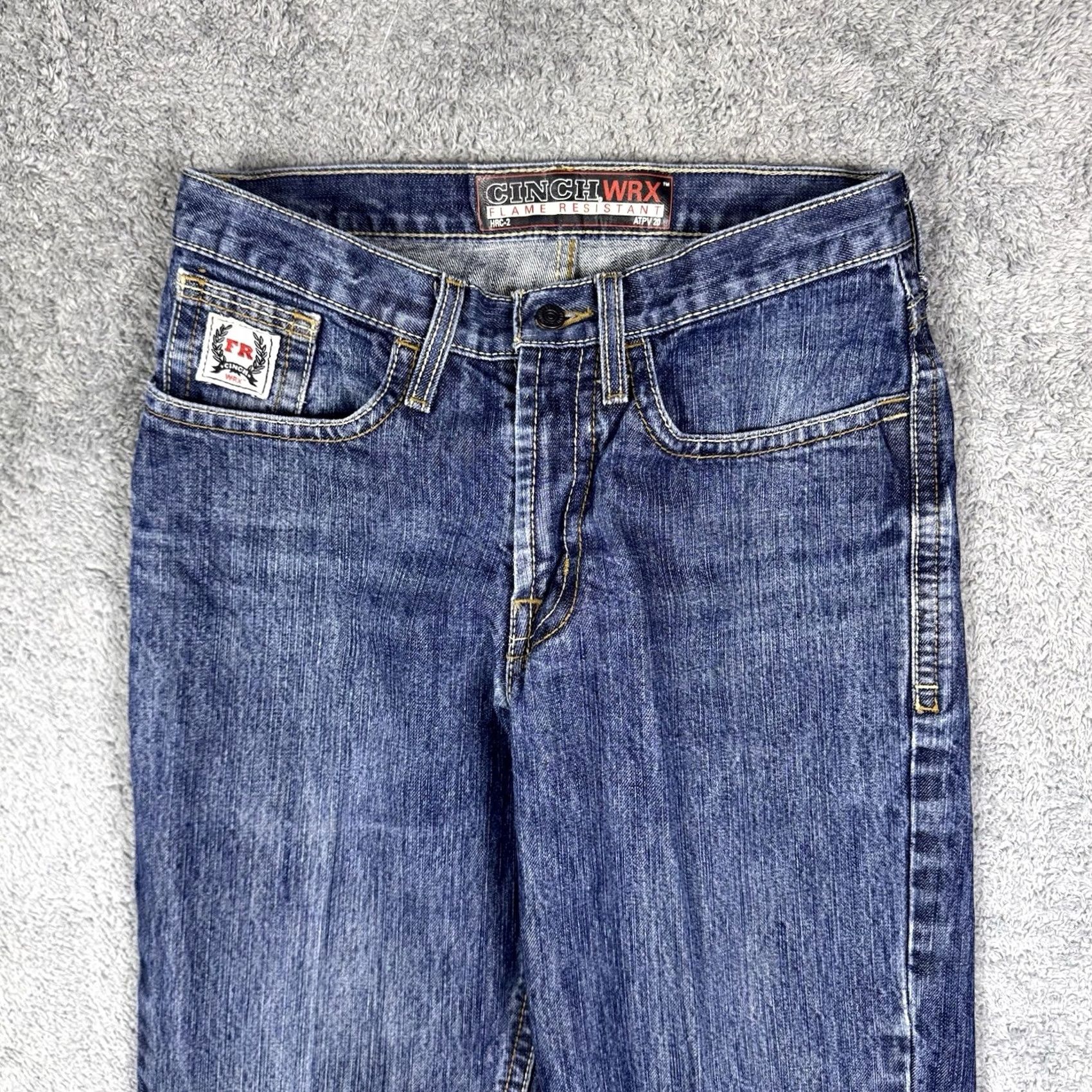 Vintage Cinch WRX FR Jean Men 30x33 Flame Resistant Utility White Label Workwear ATPV 20 Jeans Denim Blue 30 In. 33 In. Cinch Size US 30 / EU 46 - 4 Thumbnail