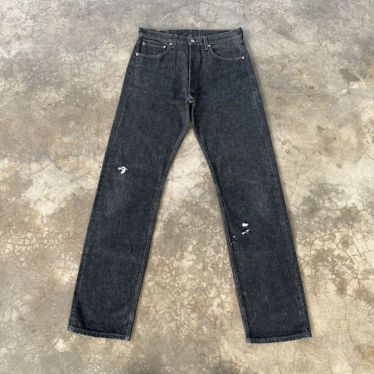 Levi's Vintage Clothing W33x34 Vintage 98' Levi's 501 Black Denim Jean Pants Size US 33 - 2 Thumbnail