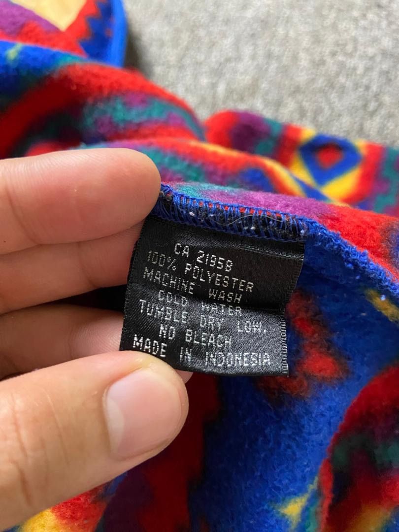 Japanese Brand Discovery Bay Aztec Half Button Fleece Pullover (190) Size US M / EU 48-50 / 2 - 5 Thumbnail