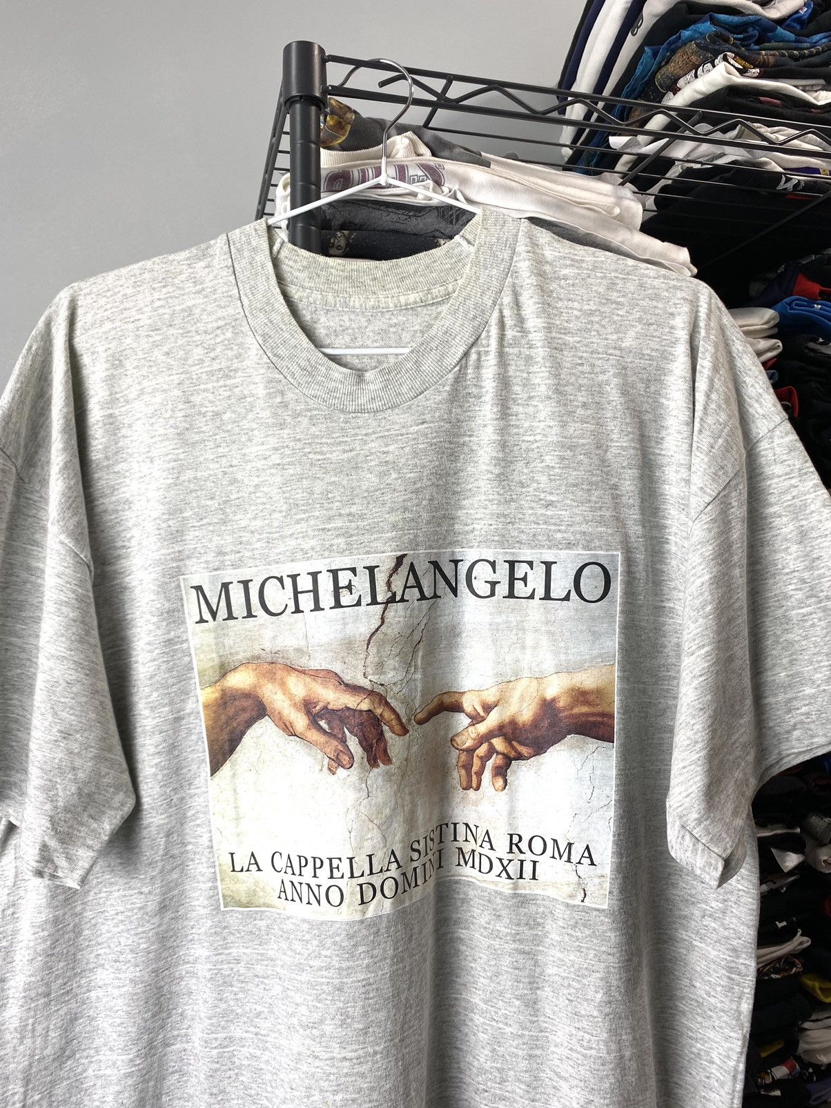Vintage Vintage 1990’s Michelangelo Art T Shirt Single Stitch Size US XL / EU 56 / 4 - 2 Thumbnail