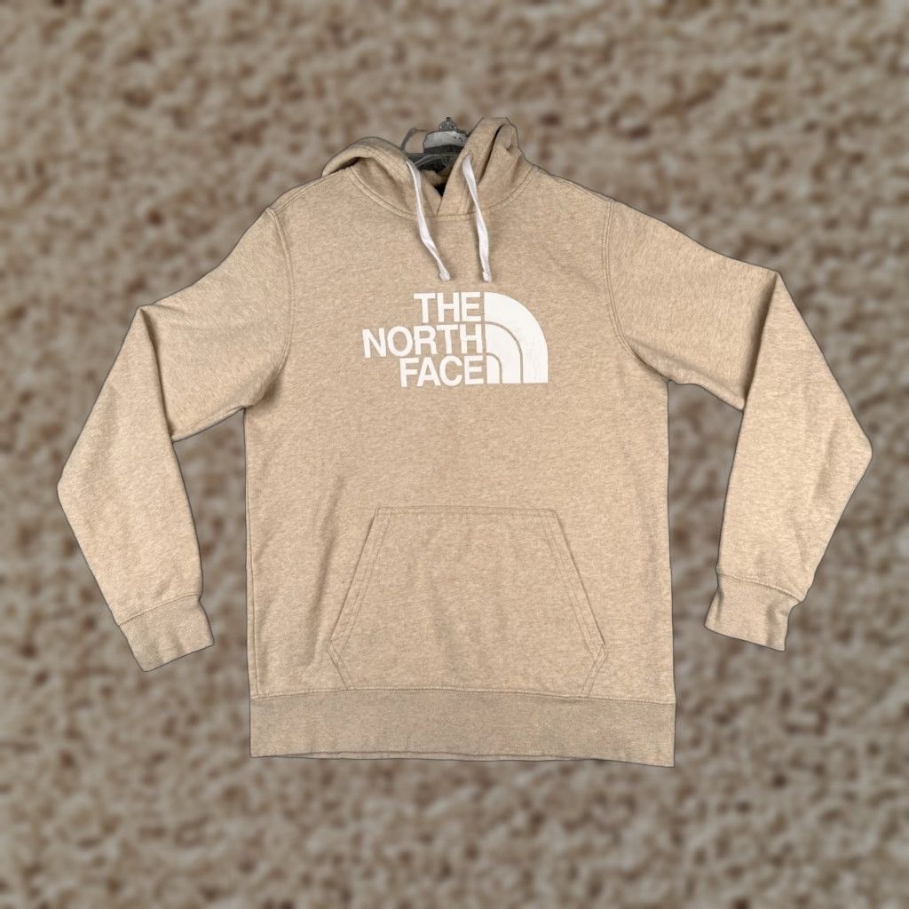 The North Face The North Face Hoodie Mens Small Beige Front Logo Pullover Jersey Fabric Crew Neck Zip Pockets Lightweight Logo Clothing Sweatshirt Size US S / EU 44-46 / 1 - 1 Thumbnail