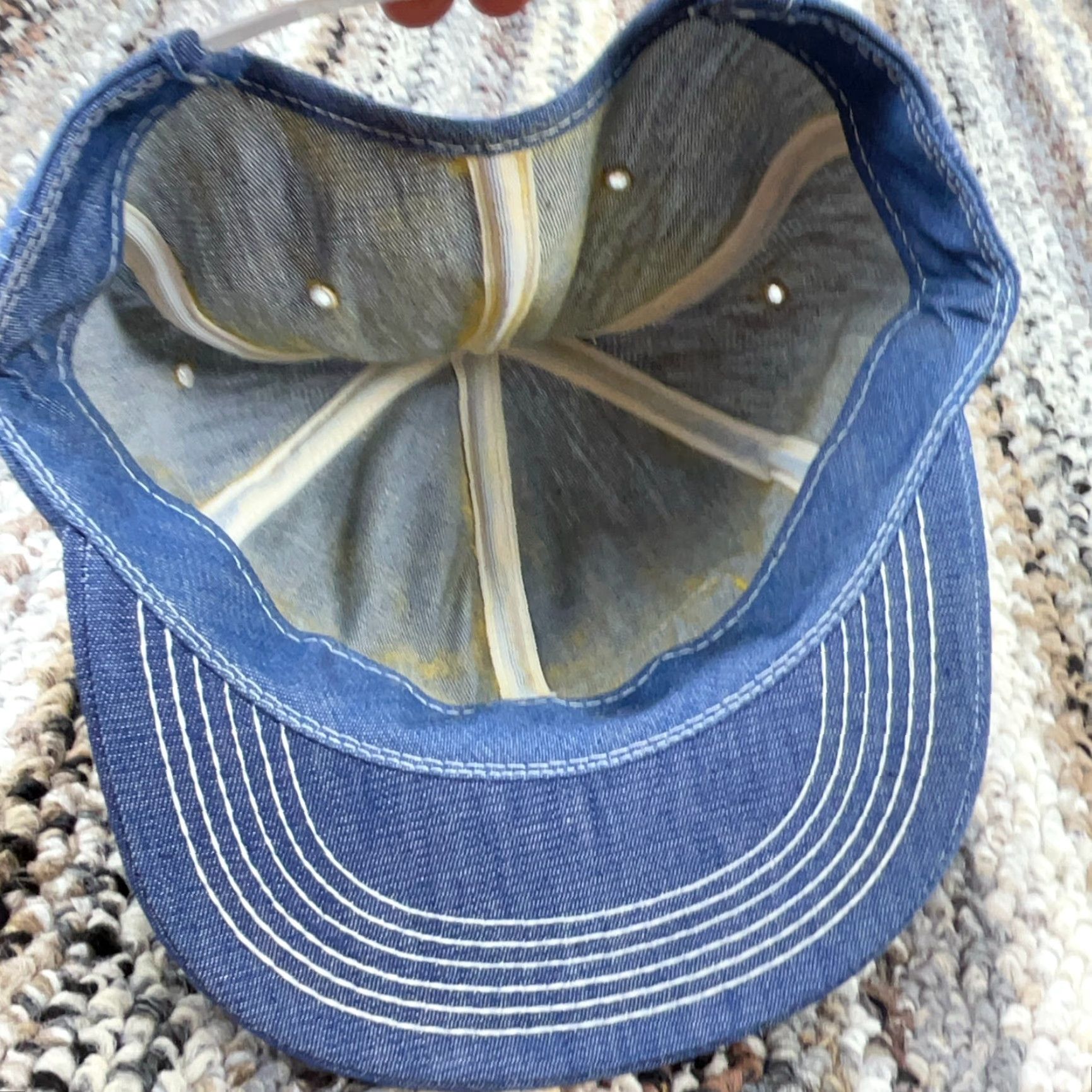 J Brand VINTAGE K-BRAND Trucker Hat Cap Snap Back Denim USA Patch 80s 90s Classic Retro Adjustable Mens One Size Blue Denim Hat Size US 35 - 5 Thumbnail