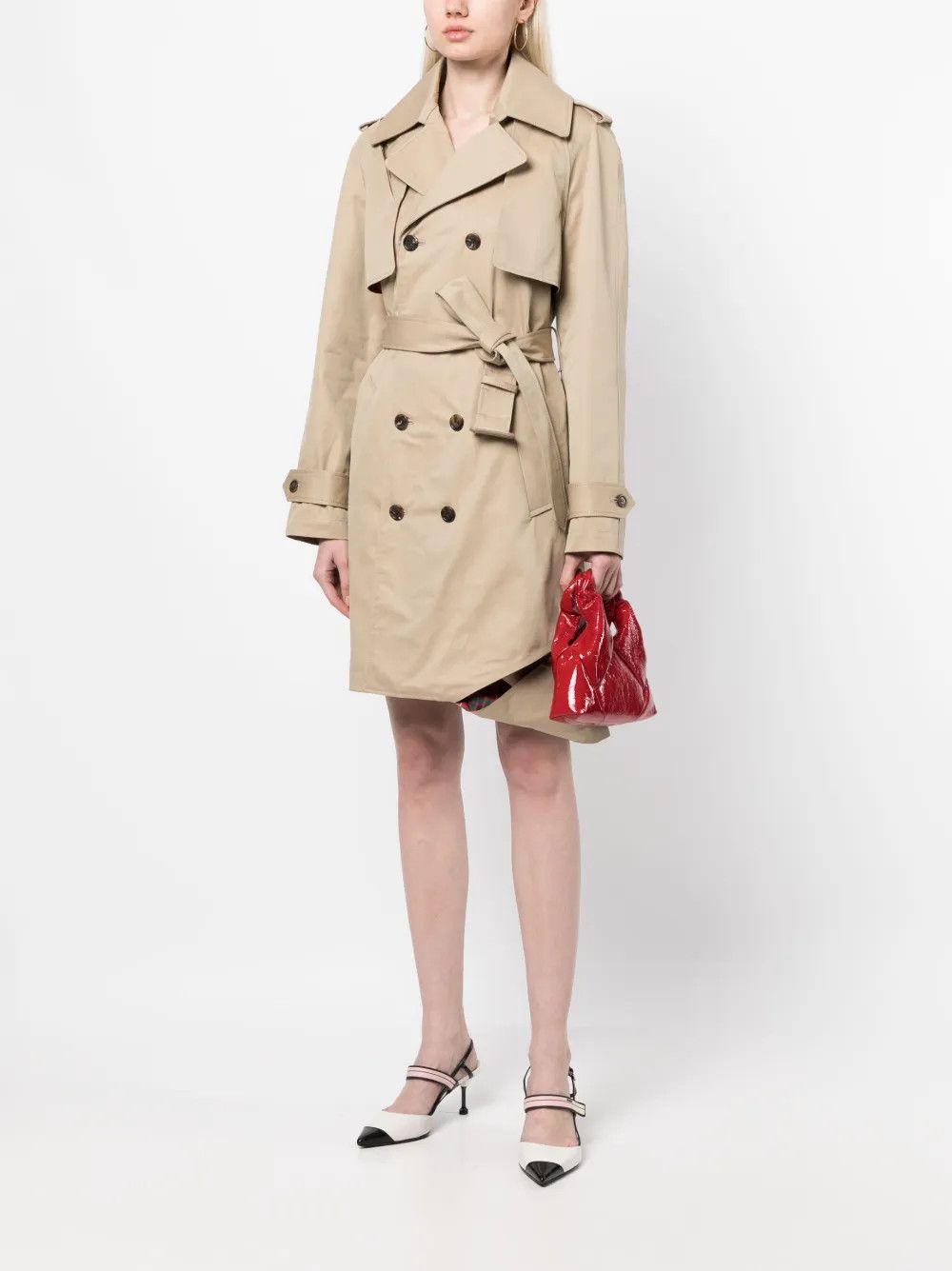 Undercover o1mle0525 Belted Waist Trench Coat in Beige Size XS / US 0-2 / IT 36-38 - 2 Thumbnail