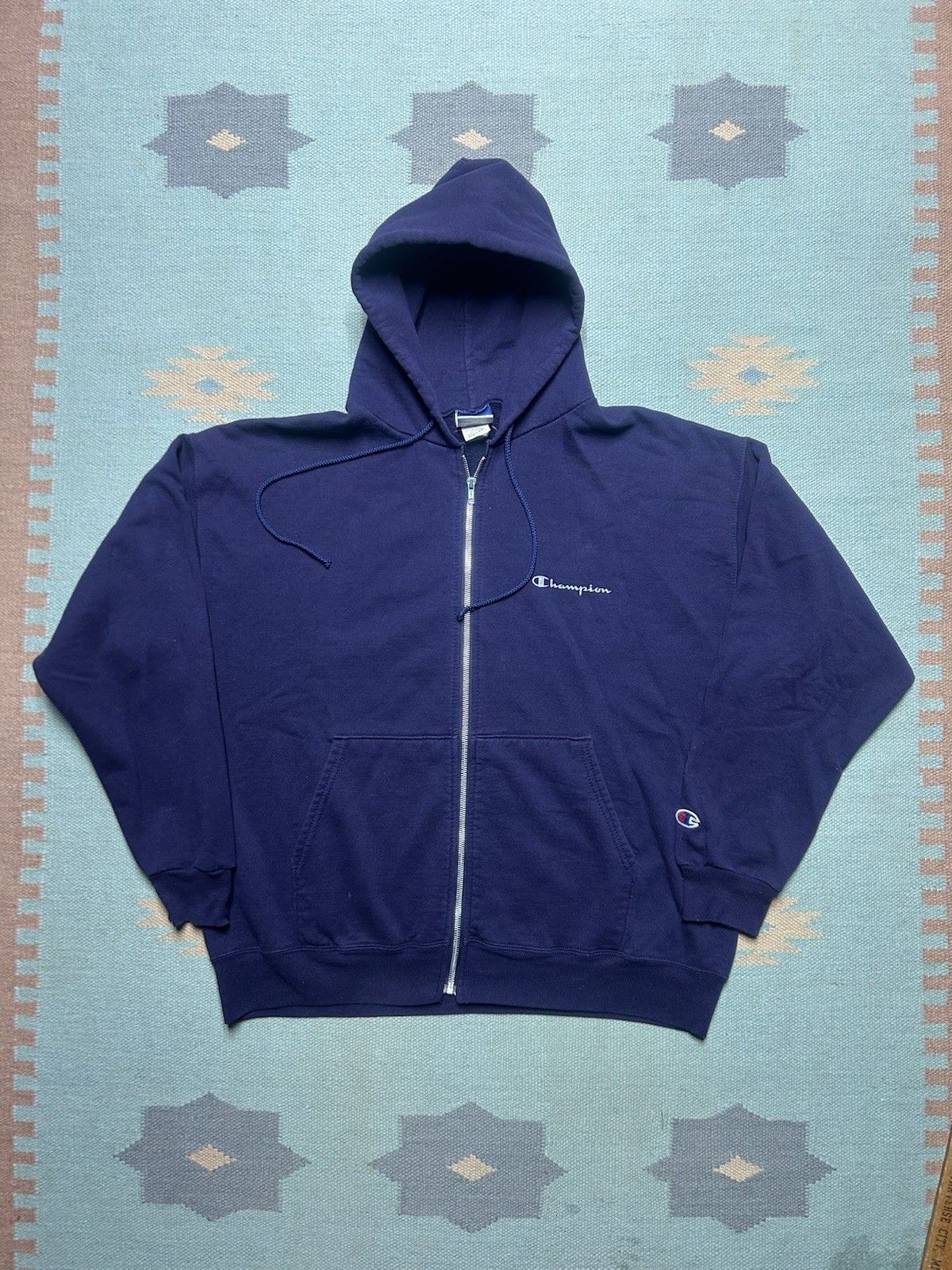 Vintage Vtg champion hoodie sweatshirt zip blank logo spell out larg Size US L / EU 52-54 / 3 - 1 Thumbnail