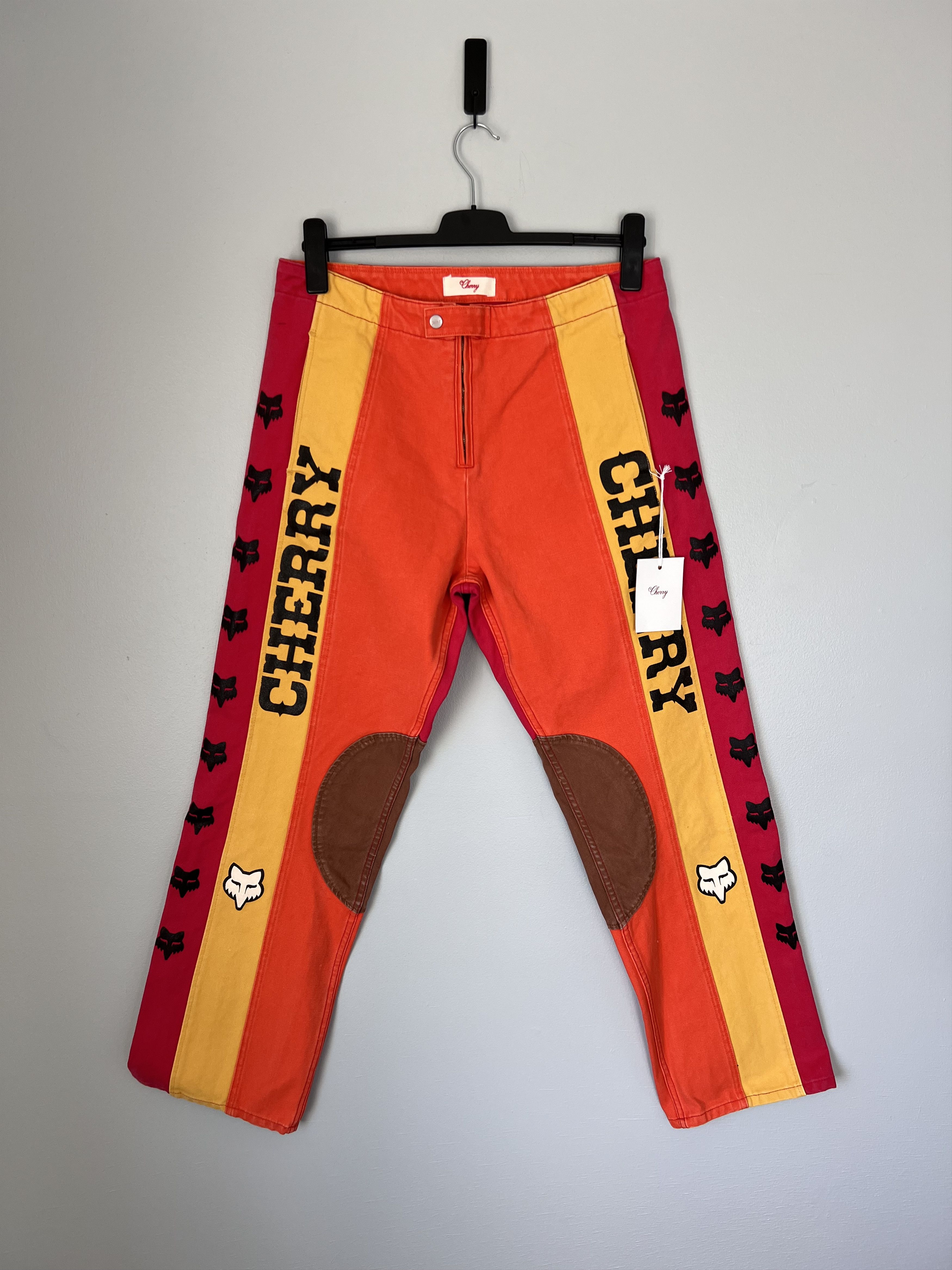 Cherry LA × Fox Racing Cherry LA Fox Racing Moto Pants in Orange Red Size US 34 / EU 50 - 1 Thumbnail