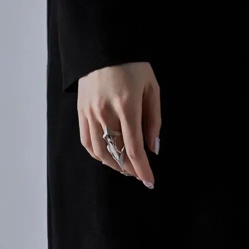 Jewelry lIrregular Metal Geometry Round Rings Size ONE SIZE - 4 Thumbnail