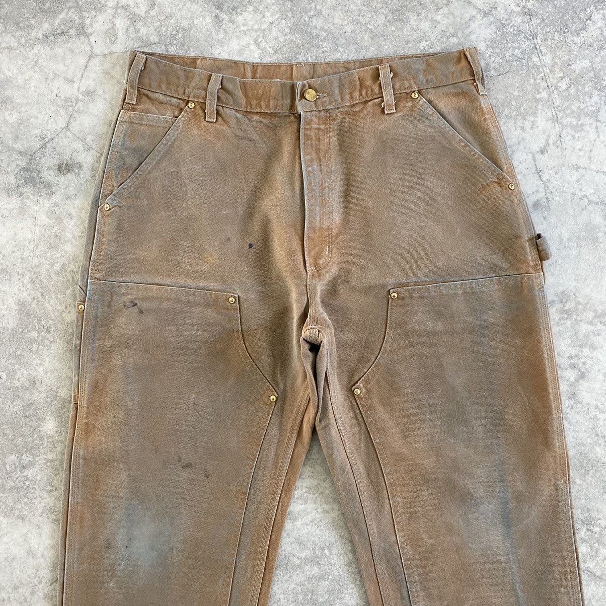Carhartt VTG Carhartt Double Knee Faded Dirty Carpenter Pants Size US 35 - 2 Thumbnail
