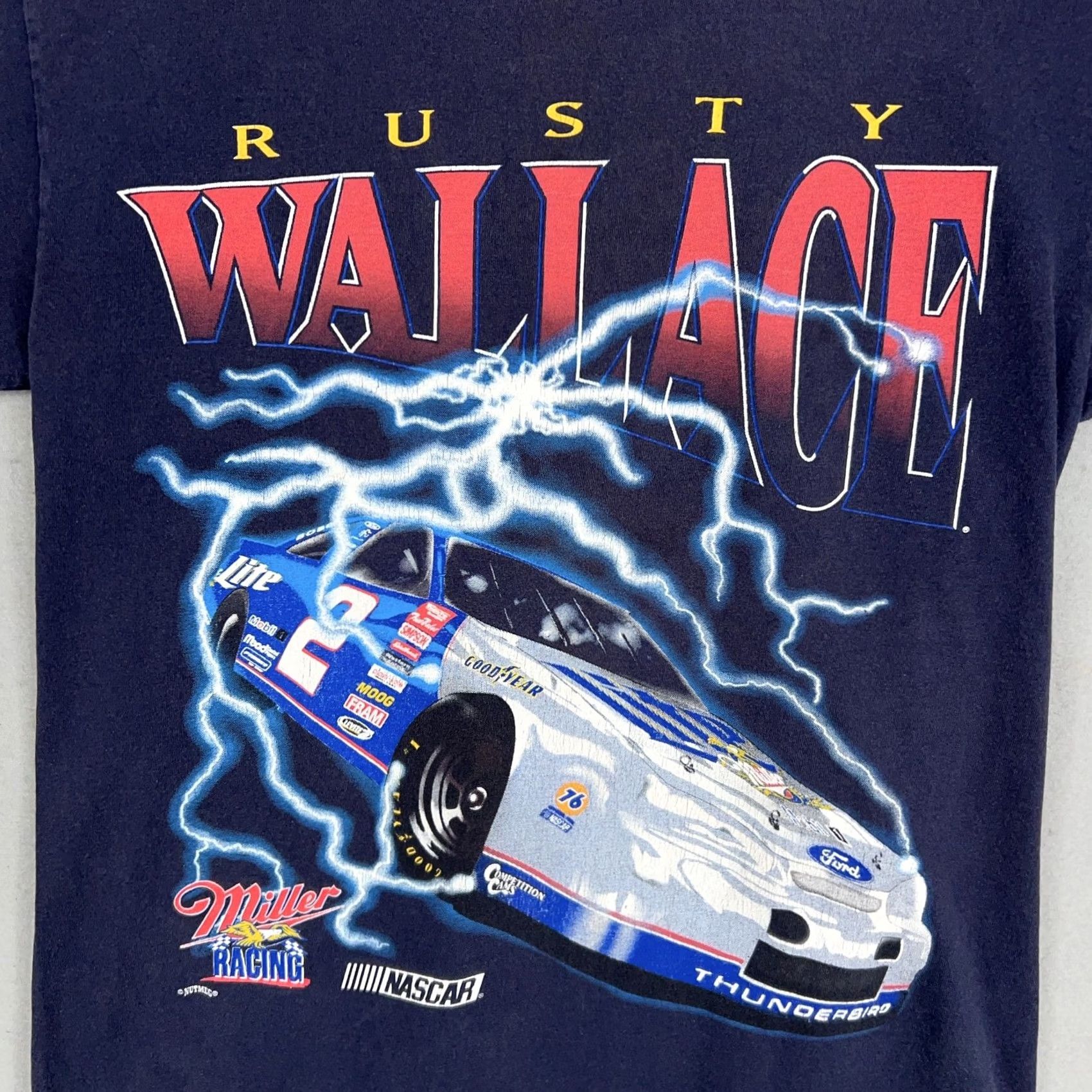 Chase Authentics Vintage Nutmeg NASCAR Rusty Wallace Miller Thunder Lightning Shirt Mens Medium Size US M / EU 48-50 / 2 - 2 Thumbnail