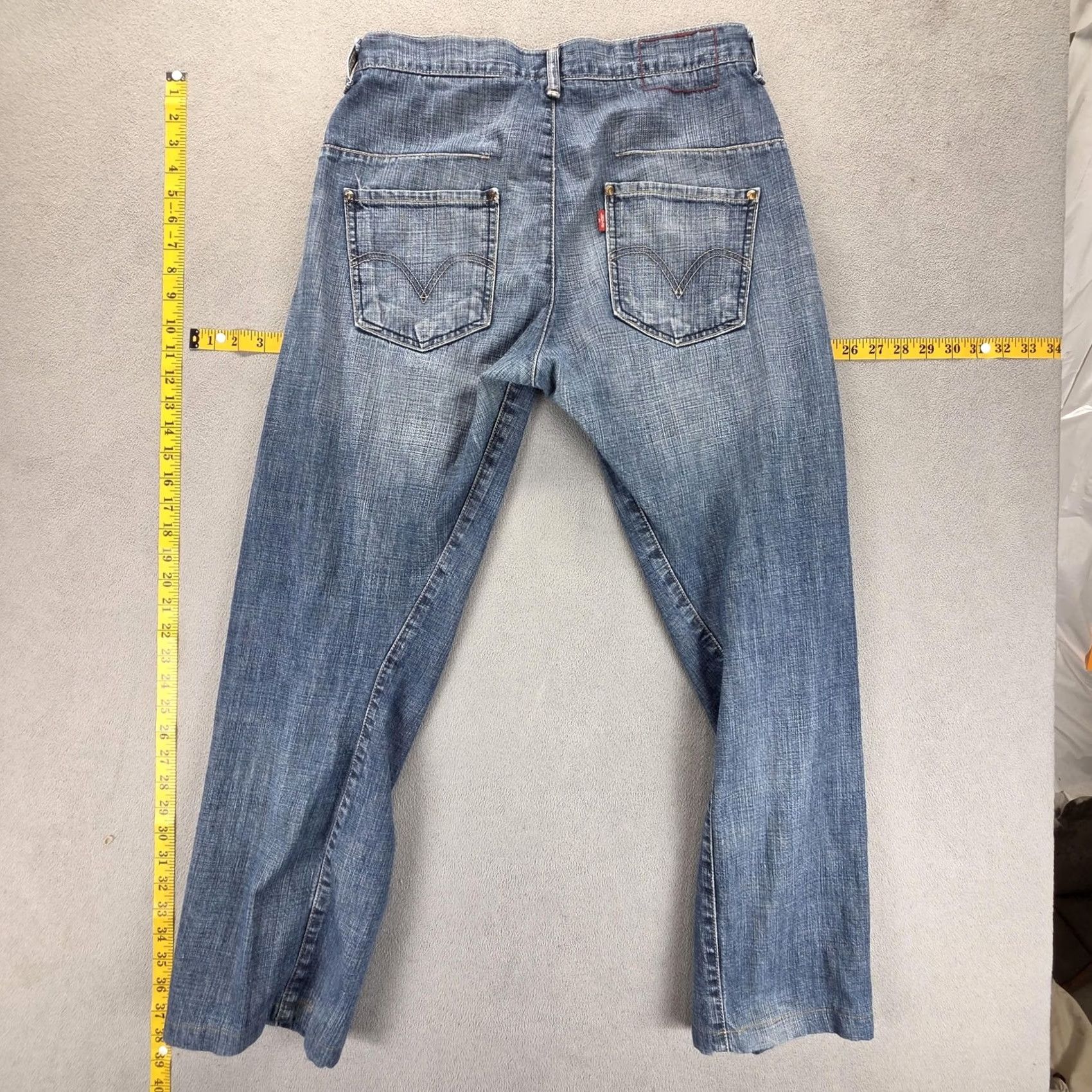 Levi's Levi'S Engineered Jeans Mens Blue Medium Wash Twisted Fits 29x28 Size US 29 - 2 Thumbnail