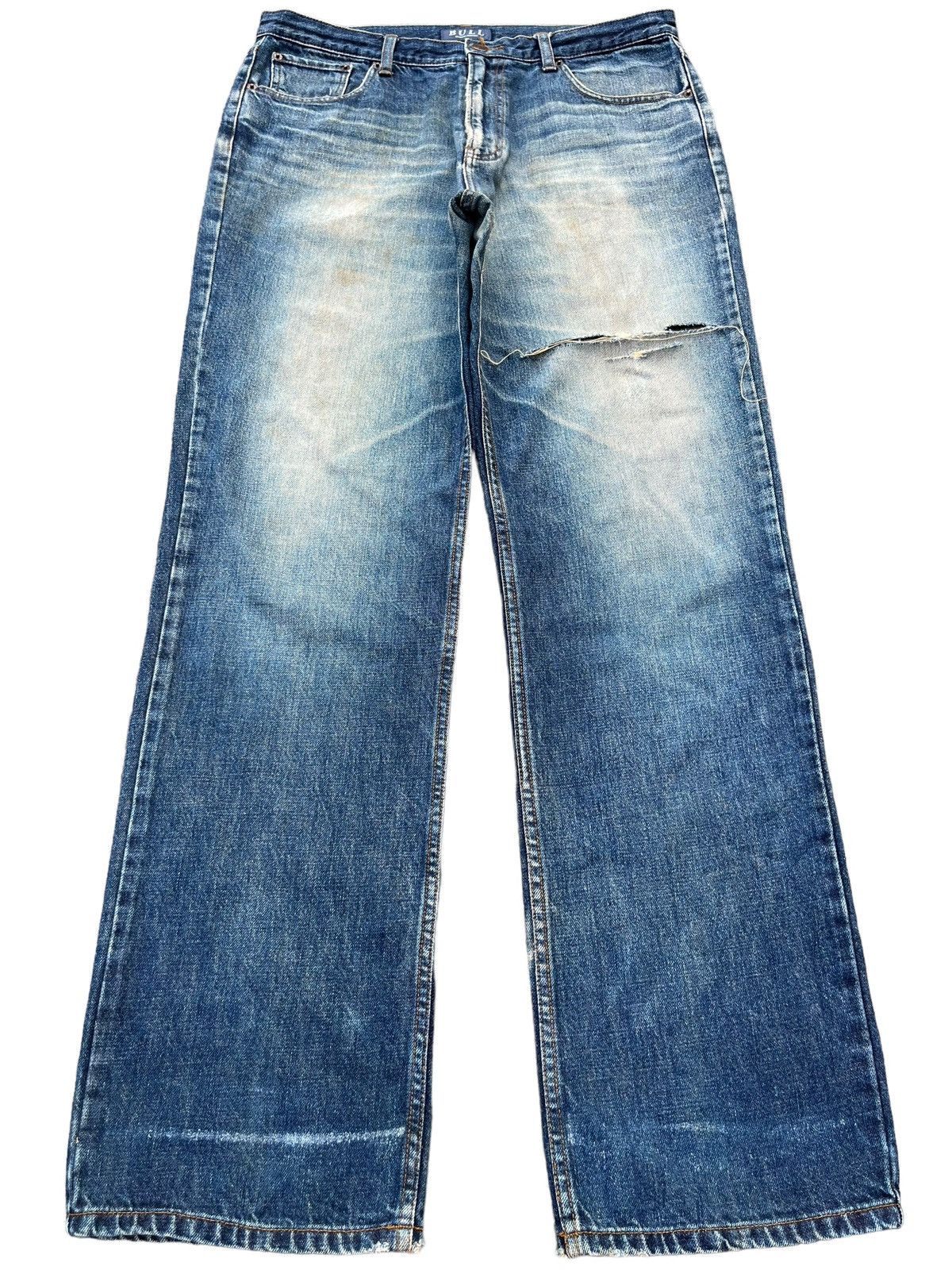 Japanese Brand × Johnbull Vintage Y2K Grunge Distressed Blue Faded Washed Loose Jeans Size US 34 / EU 50 - 1 Thumbnail