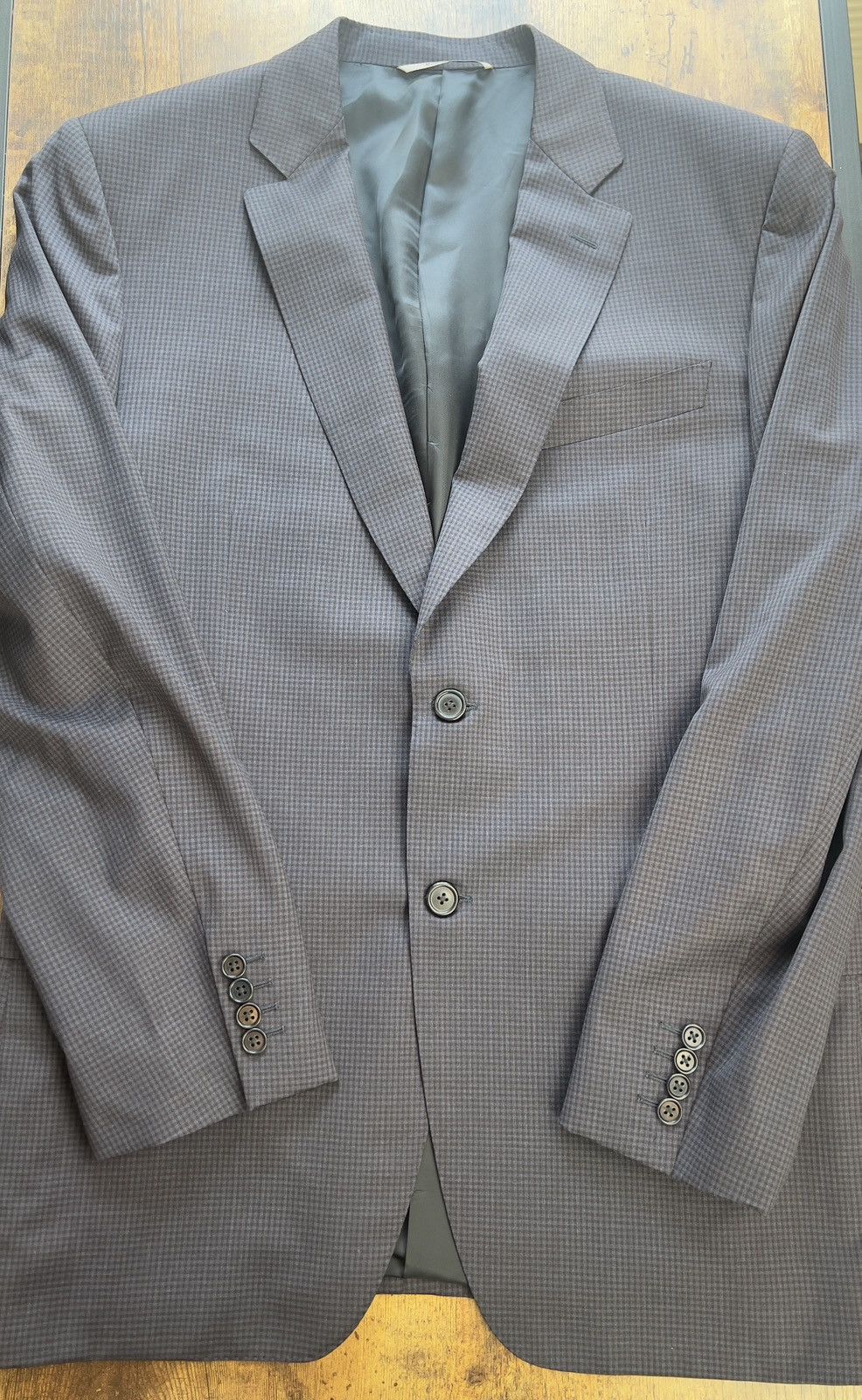 Canali Canali Charcoal Gray Micro-Check Wool Suit – 2-Piece Size 40L - 9 Thumbnail