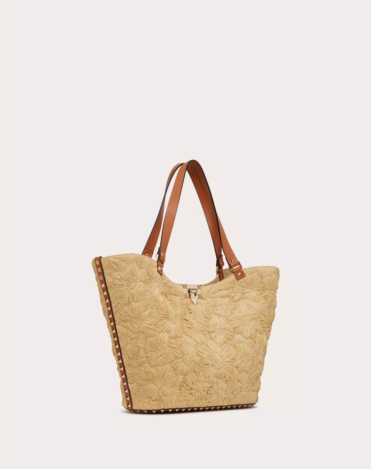 Valentino oc11z0725 Size:OS/ Woven Raffia Shopping Bag in Beige Size ONE SIZE - 2 Thumbnail