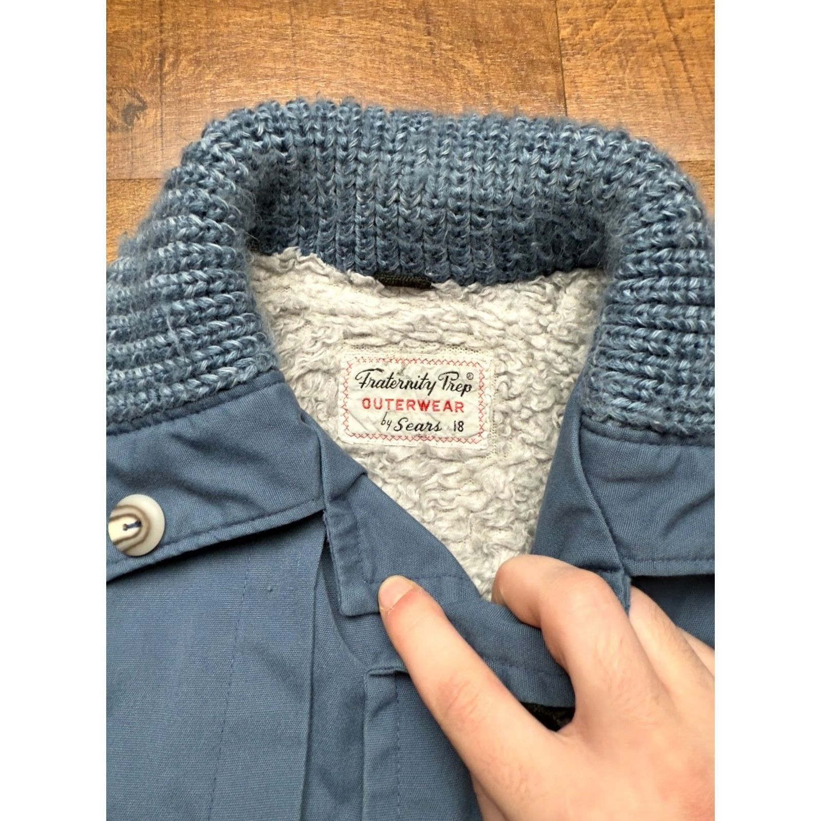 Sears VINTAGE Sears Fraternity Prep Blue Lined Jacket Coat XL Men’s Button-Front Rockabilly 1950s USA Made Size US XL / EU 56 / 4 - 6 Thumbnail