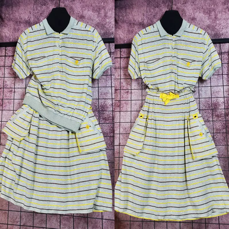 Dior Dior Summer Gray Striped Short Sleeve Top 0089 Size M / US 6-8 / IT 42-44 - 1 Thumbnail