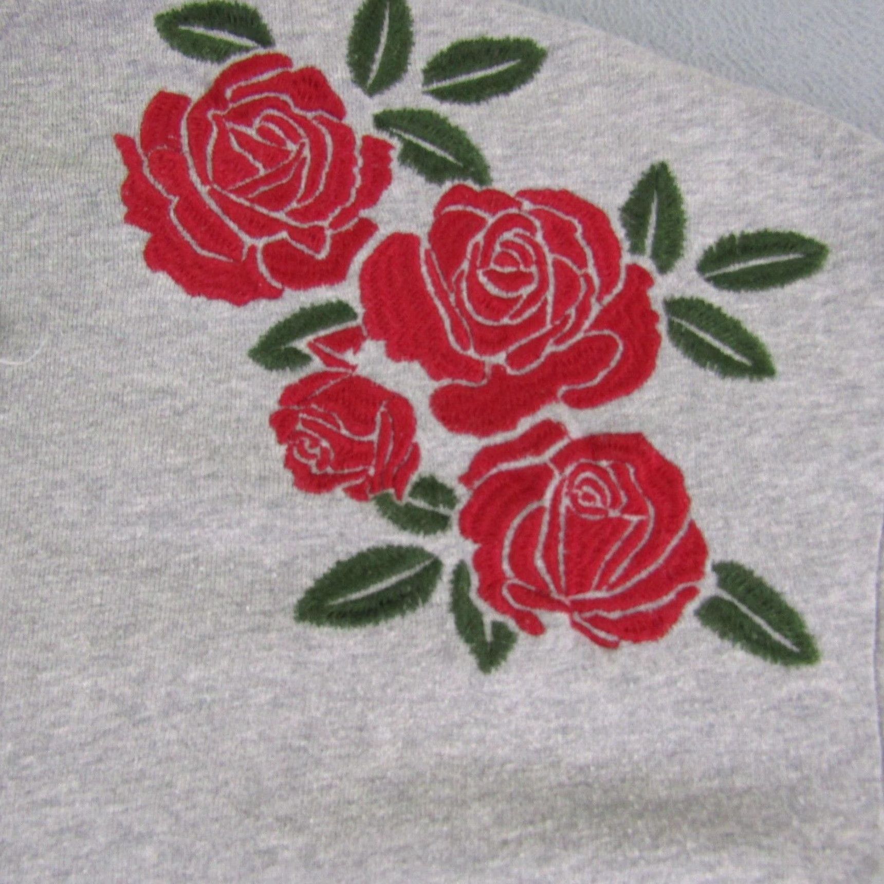 Pacsun PacSun Hoodie Women's Medium Gray Oversized Embroidered Rose Pullover Sweatshirt Womens Size M / US 6-8 / IT 42-44 - 3 Thumbnail