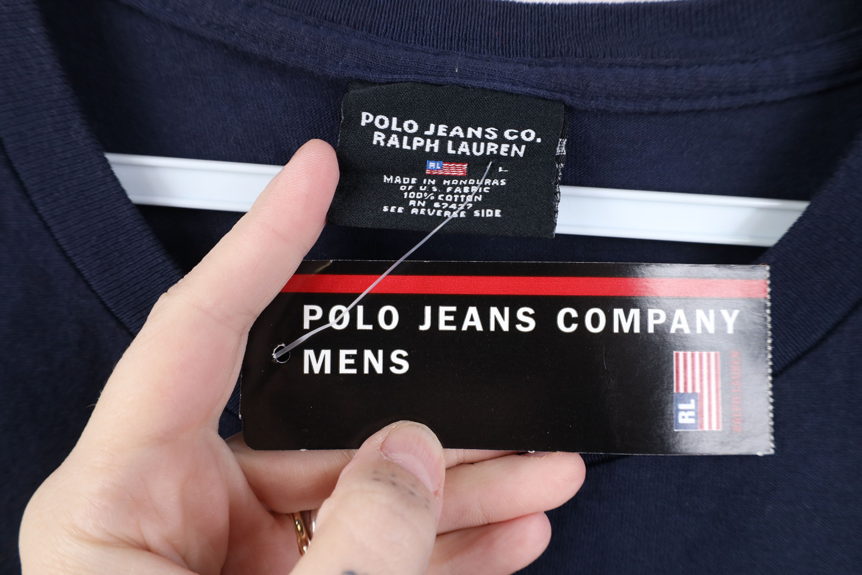 Polo Ralph Lauren Deadstock Vintage 90s Ralph Lauren Block Letter T-Shirt Size US L / EU 52-54 / 3 - 5 Thumbnail