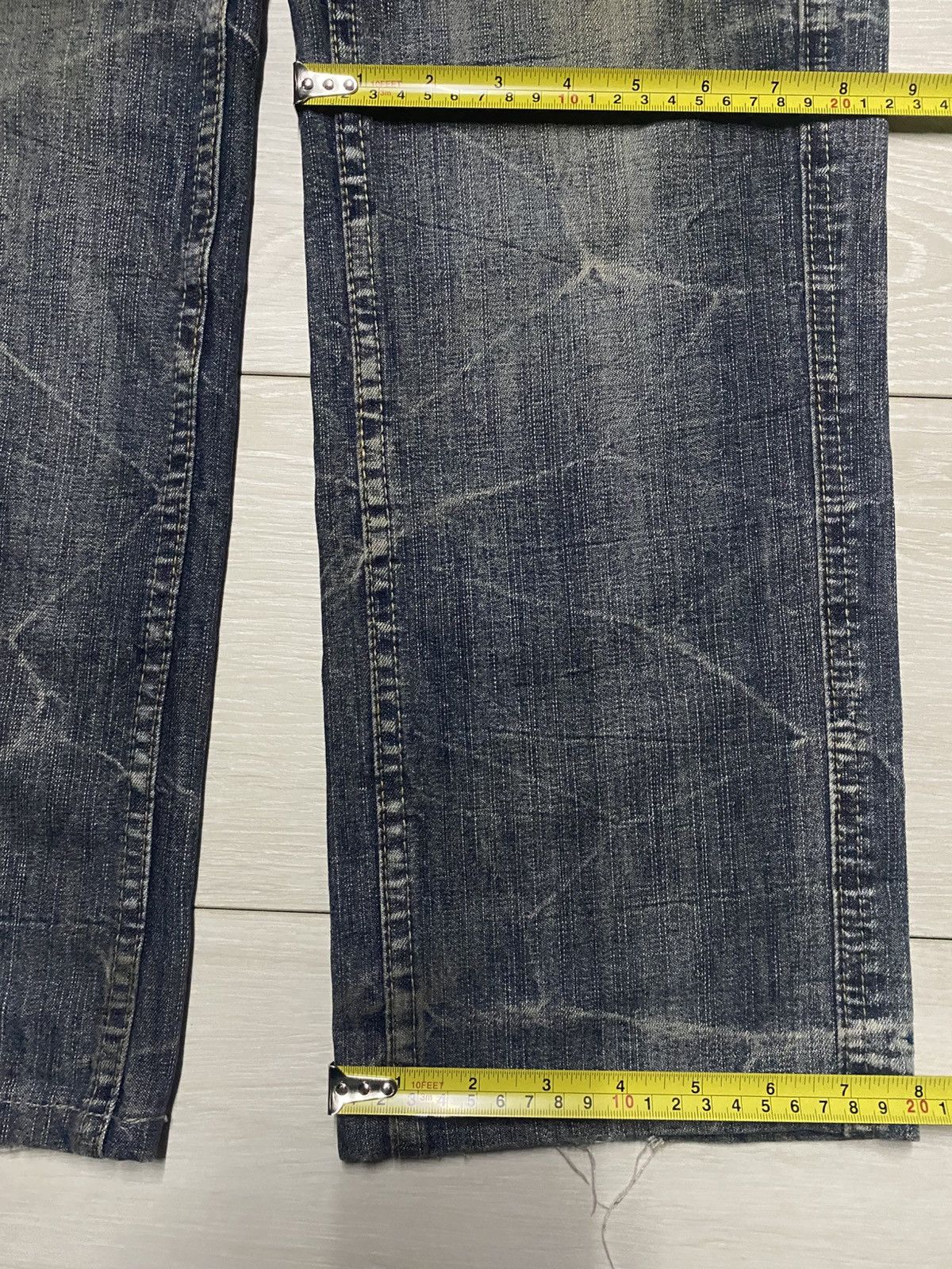 Japanese Brand Vintage Superrubis Mud Wash Thunder Loose Jeans Size US 32 / EU 48 - 13 Thumbnail