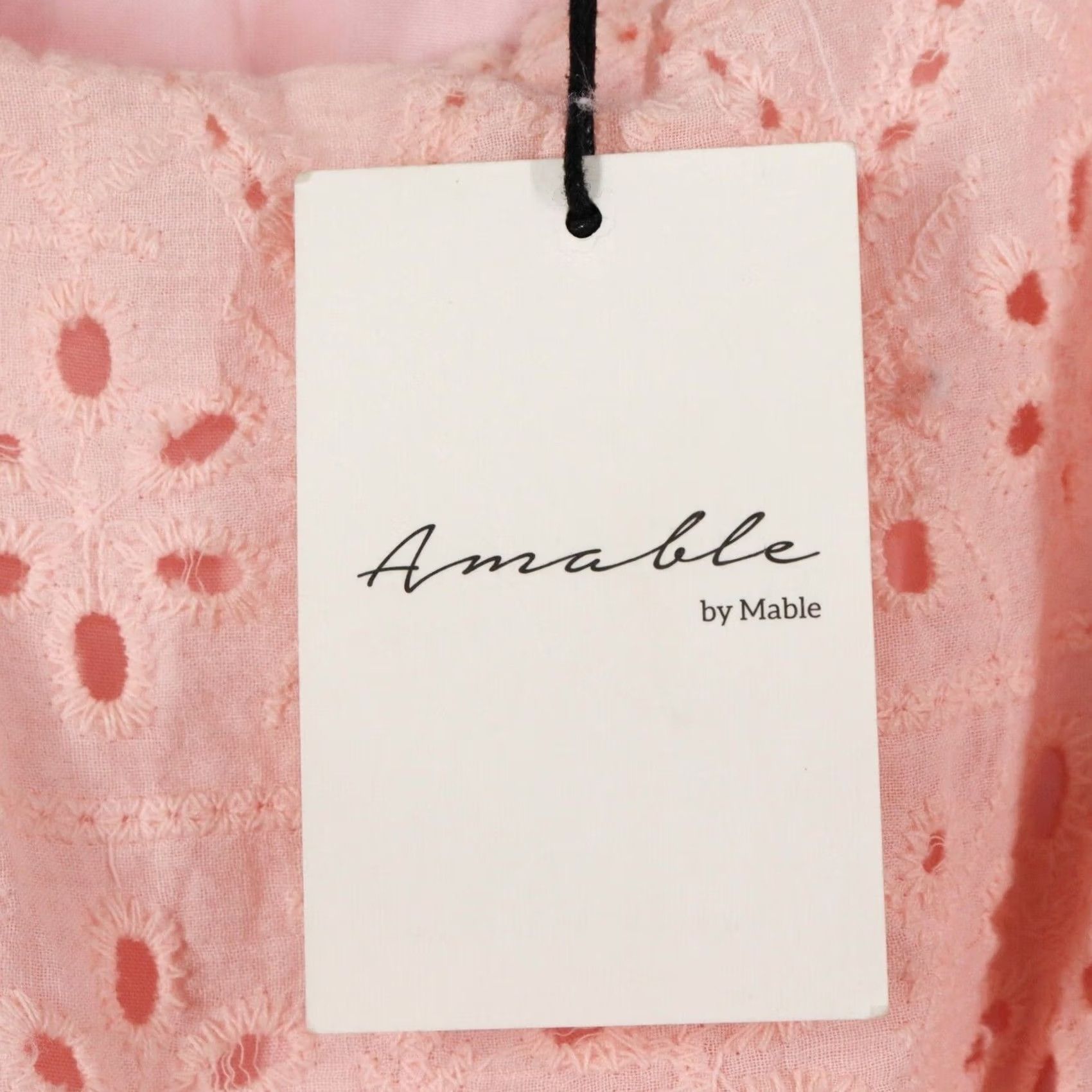 Pinko Amable by Mable Maxi Dress Womens Size Small Pink Cut Out Eyelet Puff Sleeve NWT Size S Pink Puff Sleeve Cotton Blend Round Neck NWT Women Dress Long Size S / US 4 / IT 40 - 5 Thumbnail