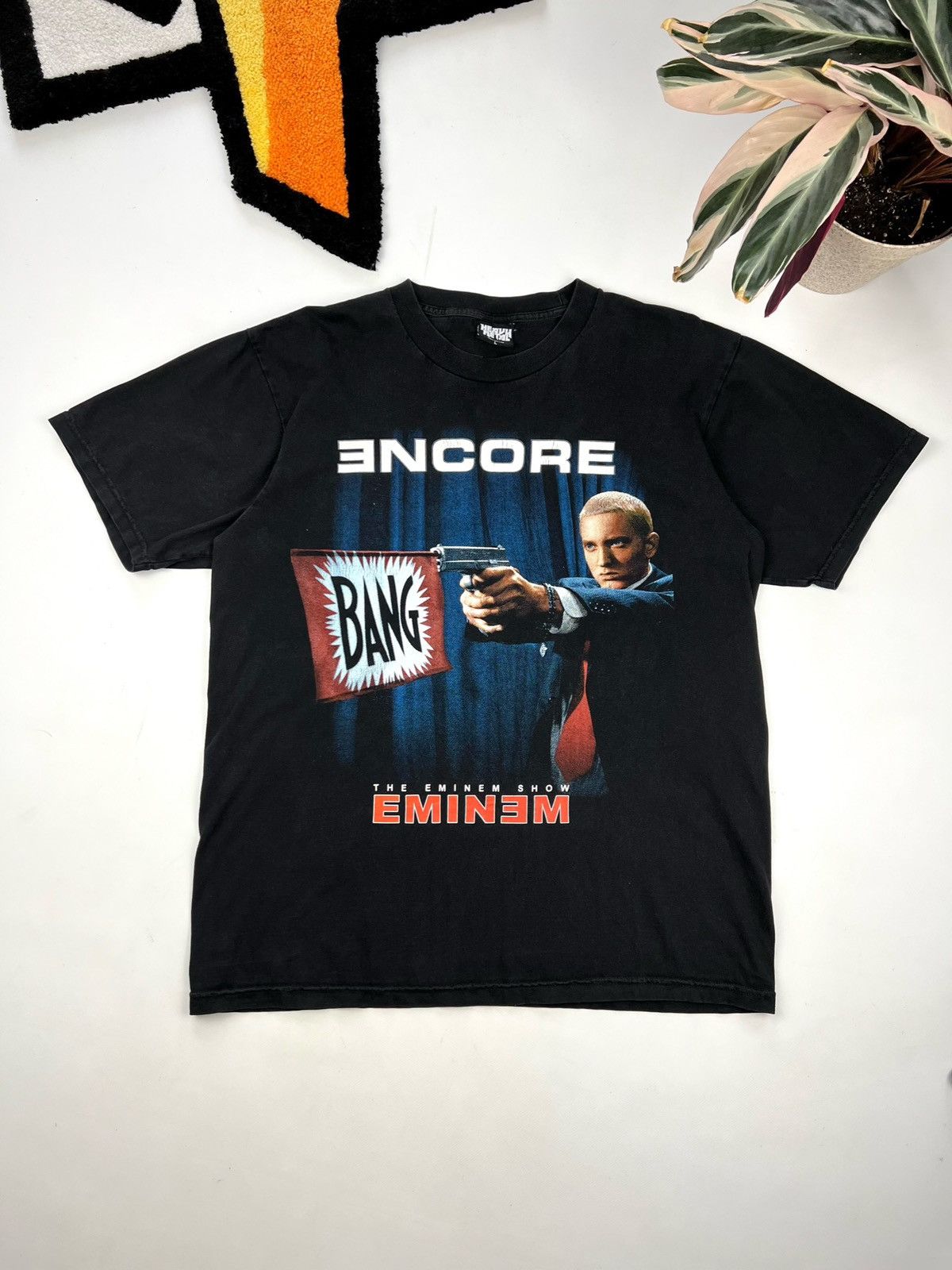 image of Vintage Eminem Encore Band T-Shirt in Black, Men's (Size Large)