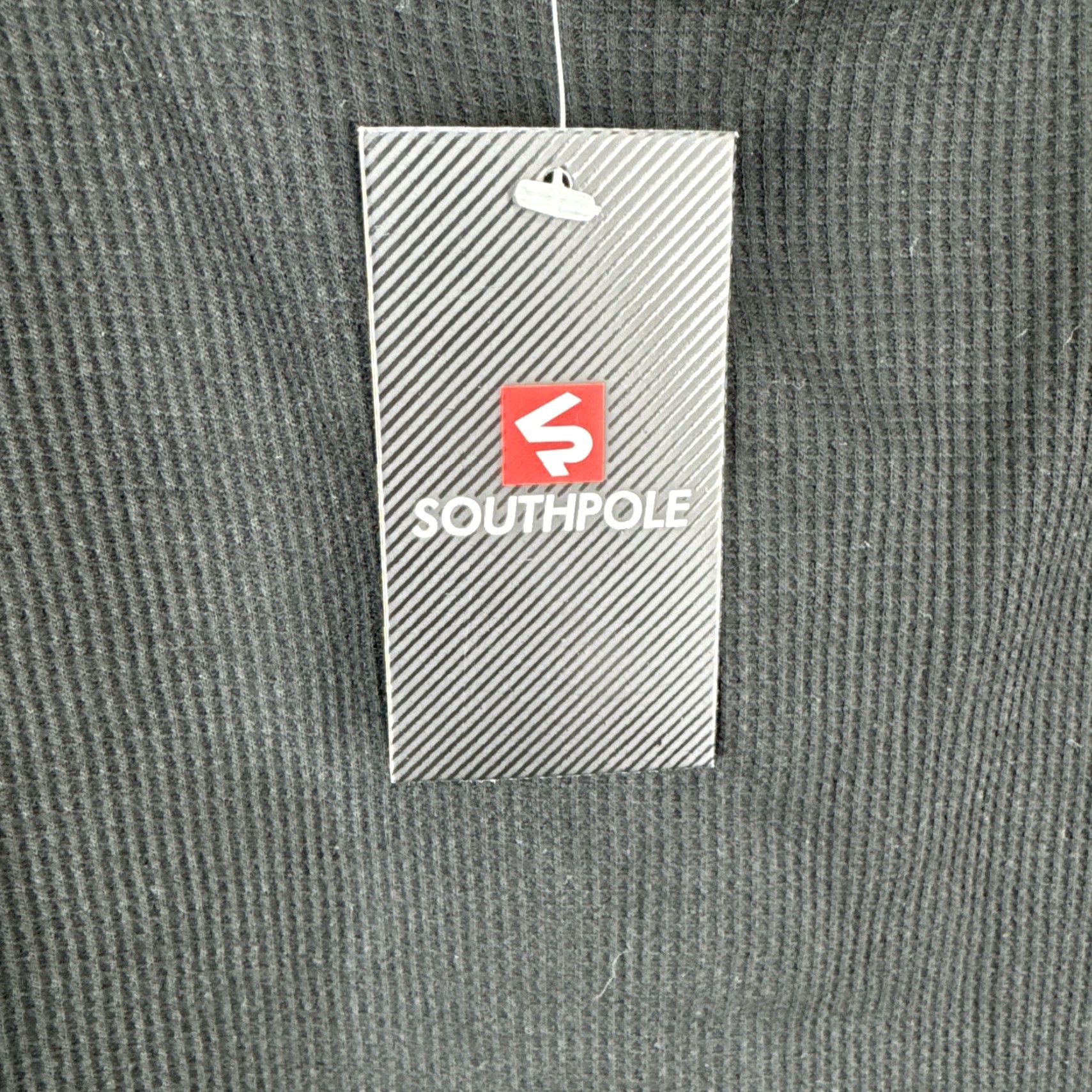 Southpole Southpole Men's Thermal Waffle Shirt XL Logo Embroidered Black Knit Cotton Blend Grunge 90s Hip Hop Streetwear Shirt Mens Size US XL / EU 56 / 4 - 3 Thumbnail