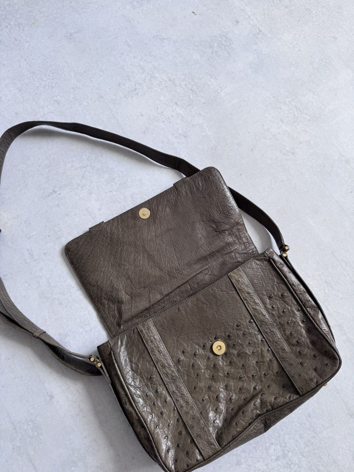 Other Vintage Botique 90’s Ostrich Skin Unisex Shoulder Bag Size ONE SIZE - 8 Thumbnail