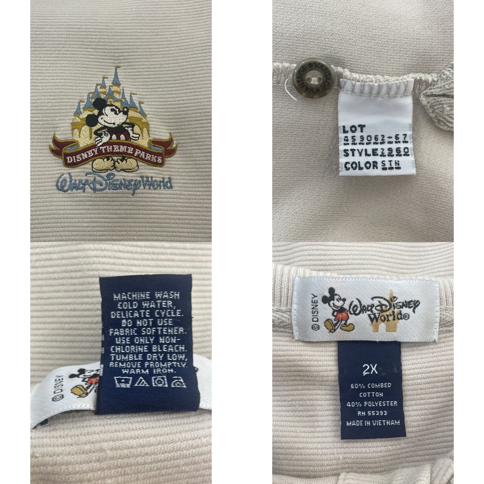 Disney Walt Disney World Mickey Mouse Polo Men 2XL Tan Short Sleeve Button Collar Shirt Size US XXL / EU 58 / 5 - 10 Thumbnail