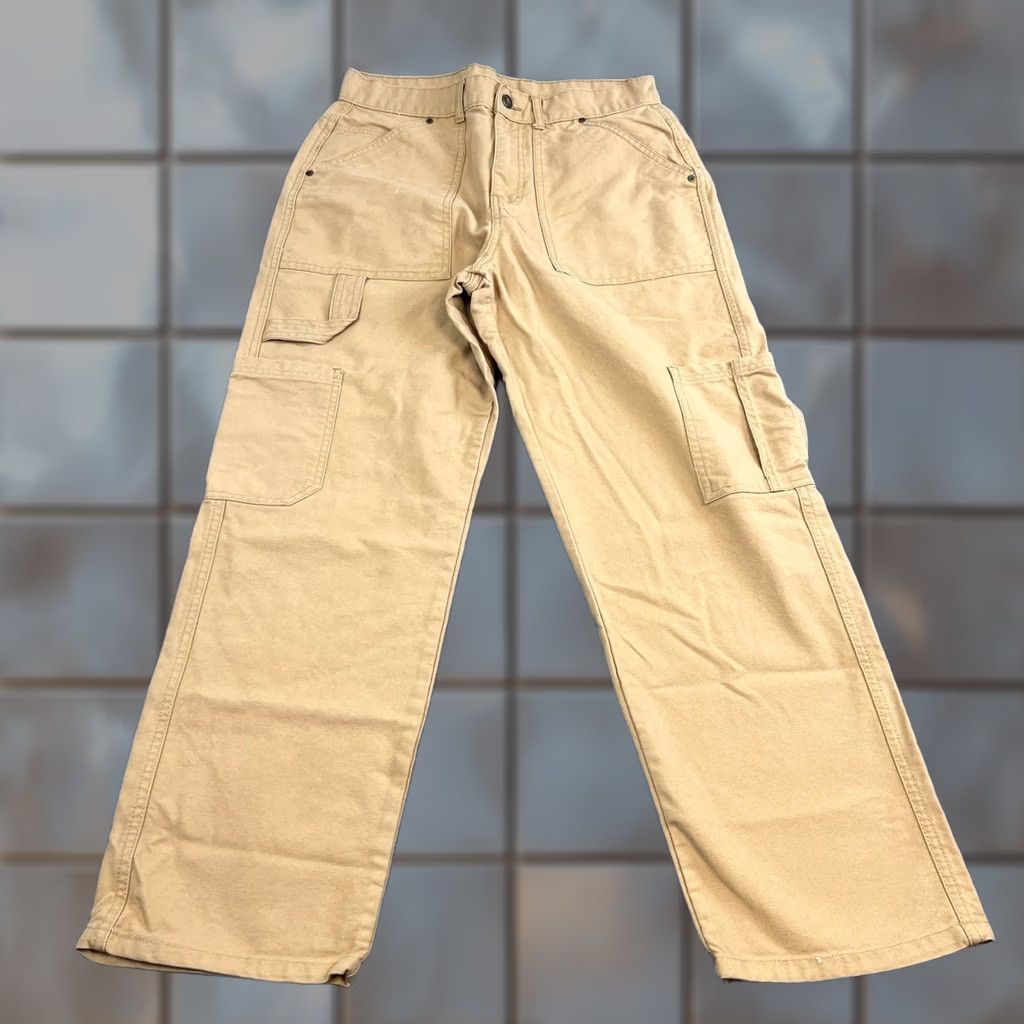Vintage Animal Men Cargo Jeans Relaxed 30 30 Beige Carpenter Vintage Y2K 00s Jeans Mens Cargo Pocket 5-Pocket Straight Denim Canvas Relaxed Fit Trousers Beige Size US 30 / EU 46 - 1 Thumbnail
