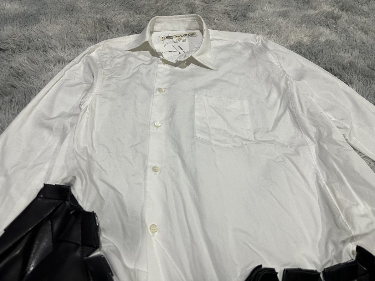Comme des Garcons 🔥Aw24 Comme Des Garcons Asymmetric Faux Leather Frill Shirt Size US S / EU 44-46 / 1 - 14 Thumbnail