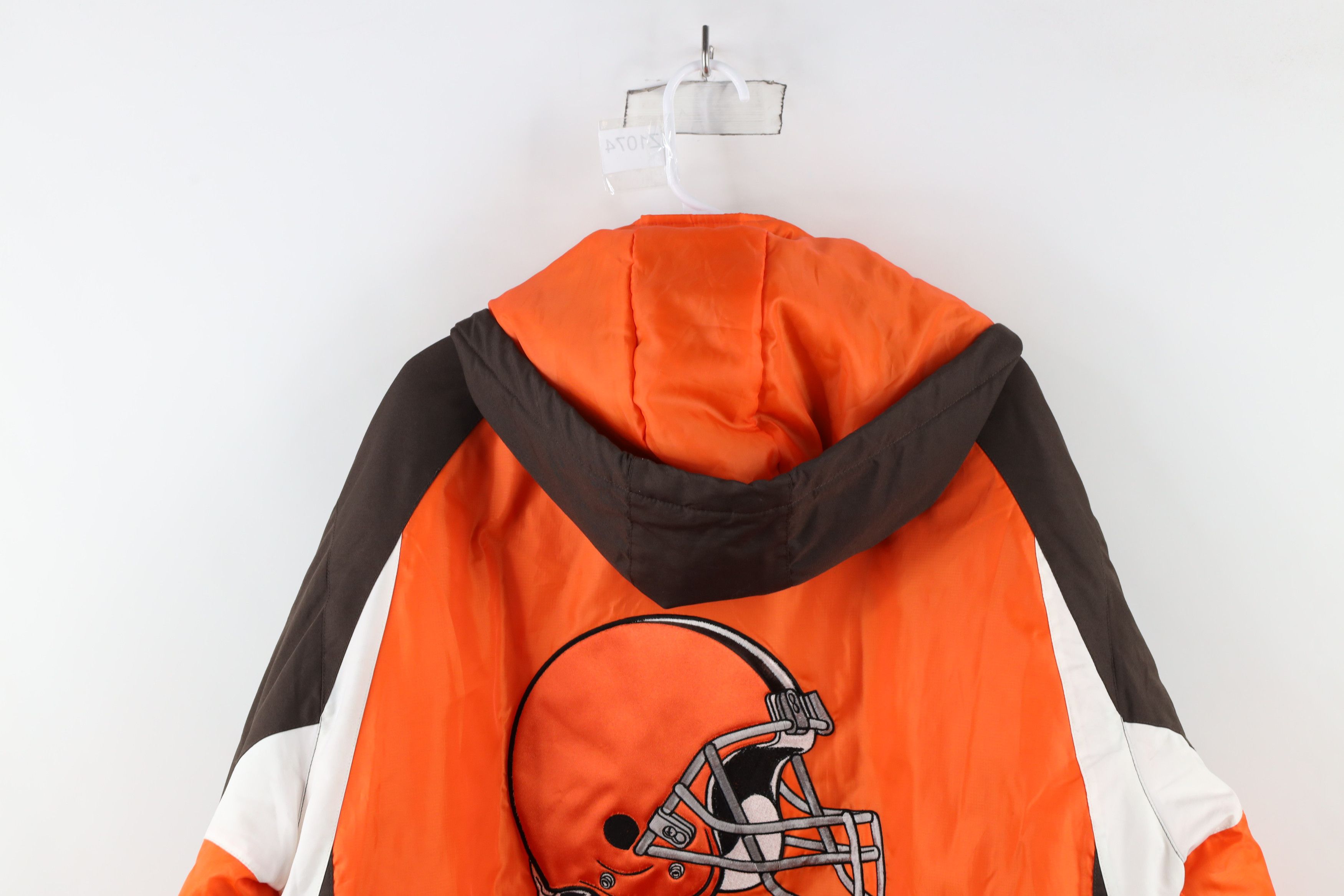 Vintage Vintage 90s Cleveland Browns Football Hooded Jacket Size US XL / EU 56 / 4 - 17 Thumbnail