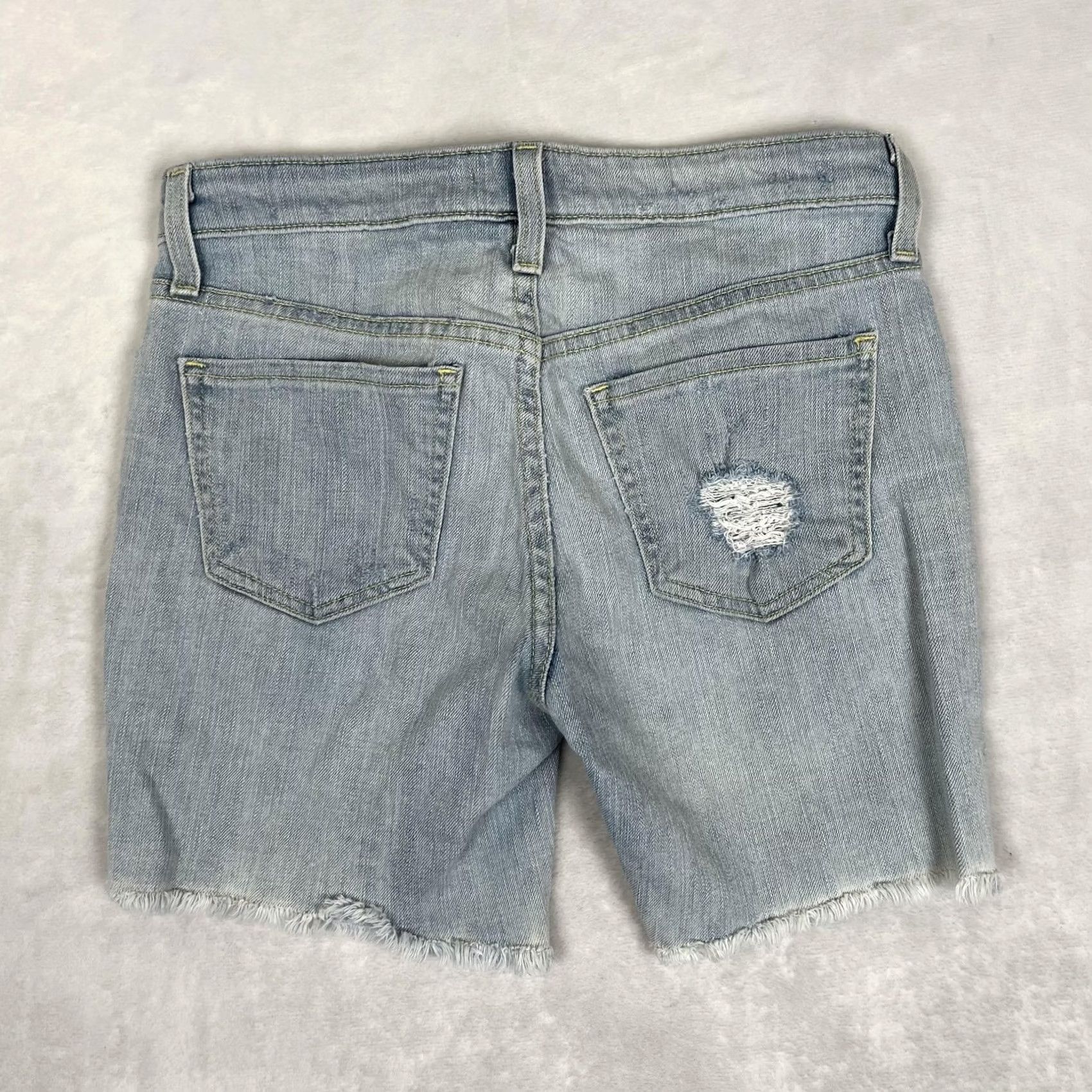 Mossimo Mossimo Denim Shorts Womens 0 25 Blue Boyfriend Stretch Distressed Cutoff Casuald Size 25" / US 0 / IT 36 - 5 Thumbnail