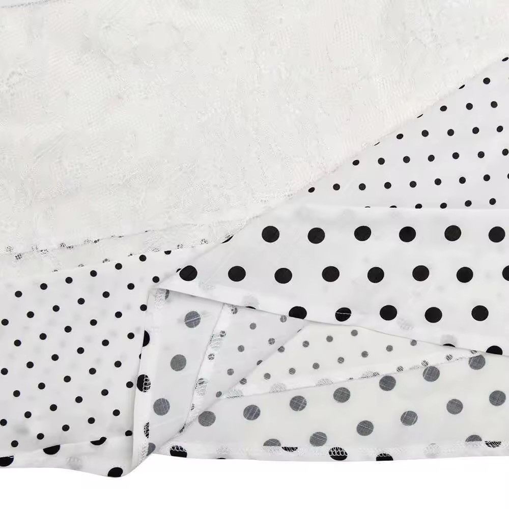 Other Vintage Patchwork Style Polka Dot Lace Skirt Size 28" / US 6 / IT 42 - 9 Thumbnail