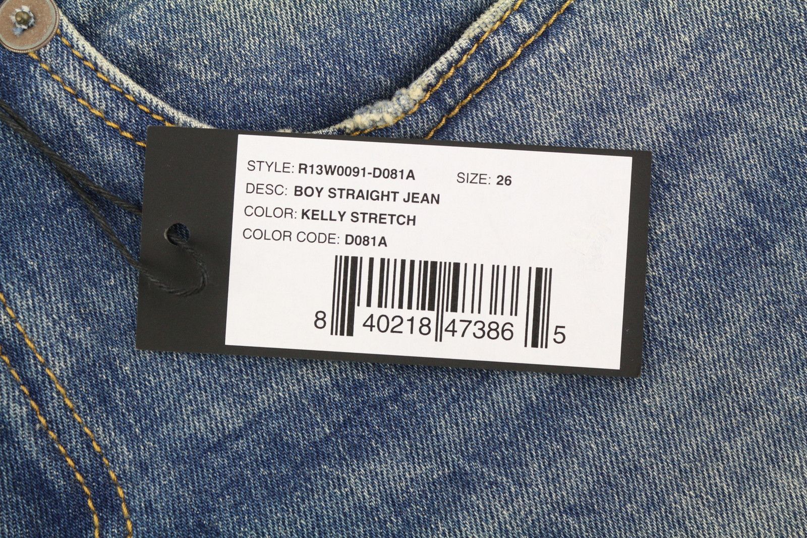 R13 BOY STRAIGHT 26 Cropped Ankle Washed Bue Kelly 84455 Size 26" / US 2 / IT 38 - 7 Thumbnail