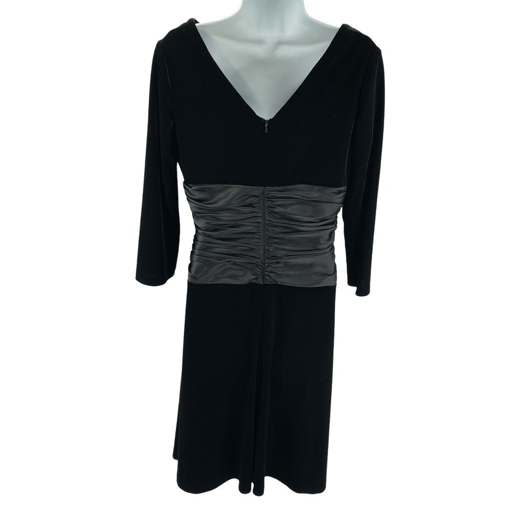 Other Suzi Chin for Maggy Boutique ruched satin waist black velvet Size L / US 10 / IT 46 - 4 Thumbnail