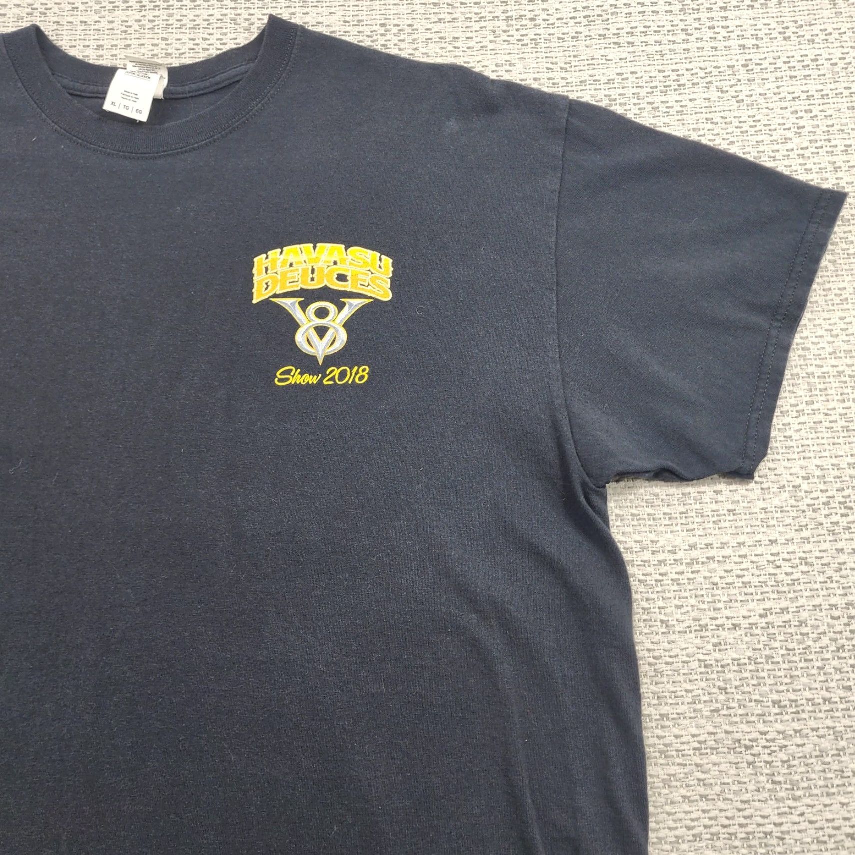 Gildan Havasu Deuces Shirt Mens XL Black Car Show Hot Rod Graphic Size US XL / EU 56 / 4 - 4 Thumbnail