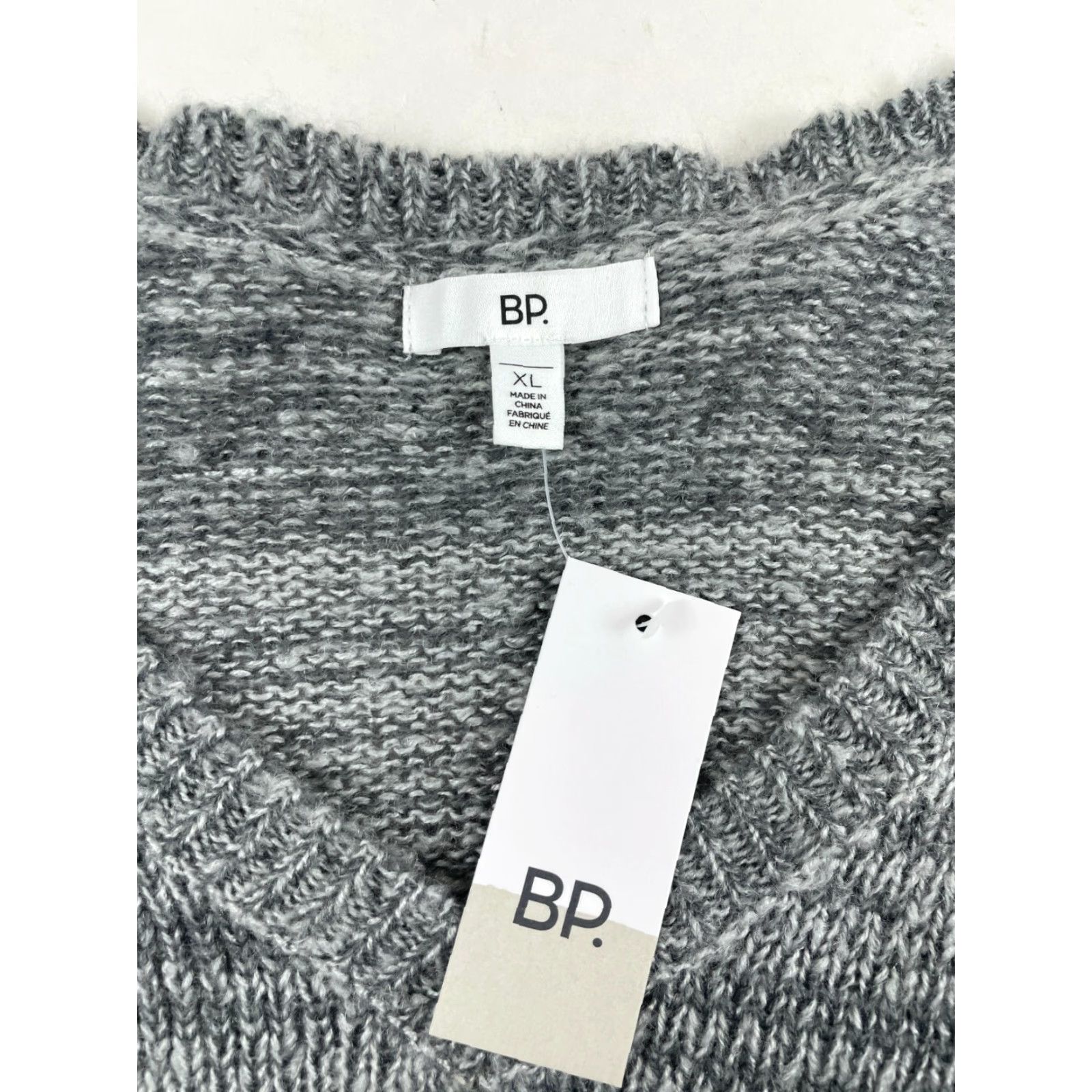 Vintage BP Sweater Women's XL Gray Cropped Long Sleeve V-Neck Pullover Size XL / US 12-14 / IT 48-50 - 5 Thumbnail