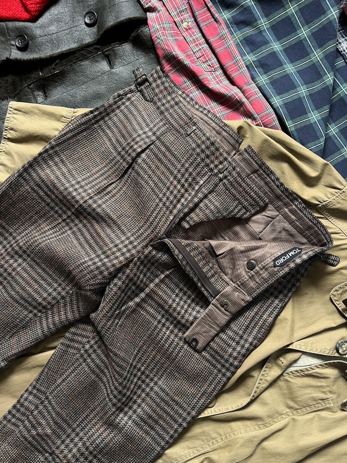 Tom Ford Tom Ford Striped Brown Wool+Silk Pants Trousers Size 28" / US 6 / IT 42 - 5 Thumbnail