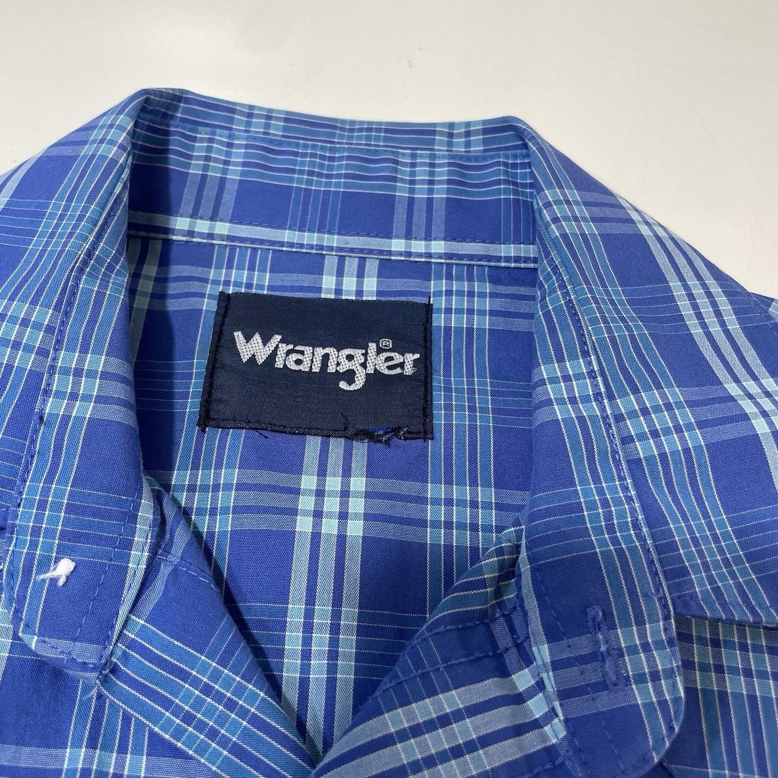 Wrangler VTG Wrangler Shirt Med Plaid Western Pearl Snap Blue Button Size US M / EU 48-50 / 2 - 3 Thumbnail