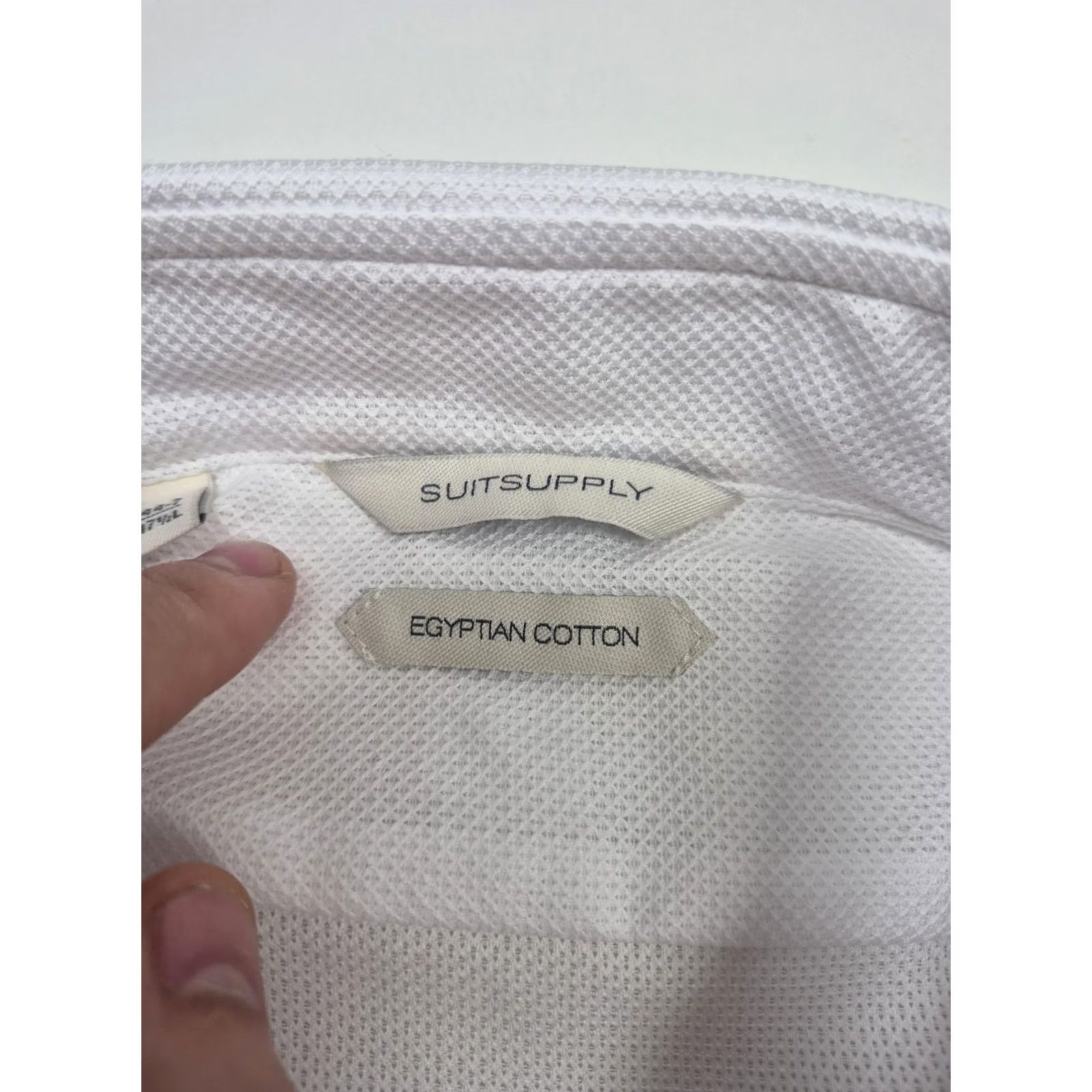 Suitsupply Suitsupply Dress Shirt Mens 17.5 36/37 White Slim Fit Egyptian Cotton Formal Shirt Size 48R - 4 Thumbnail