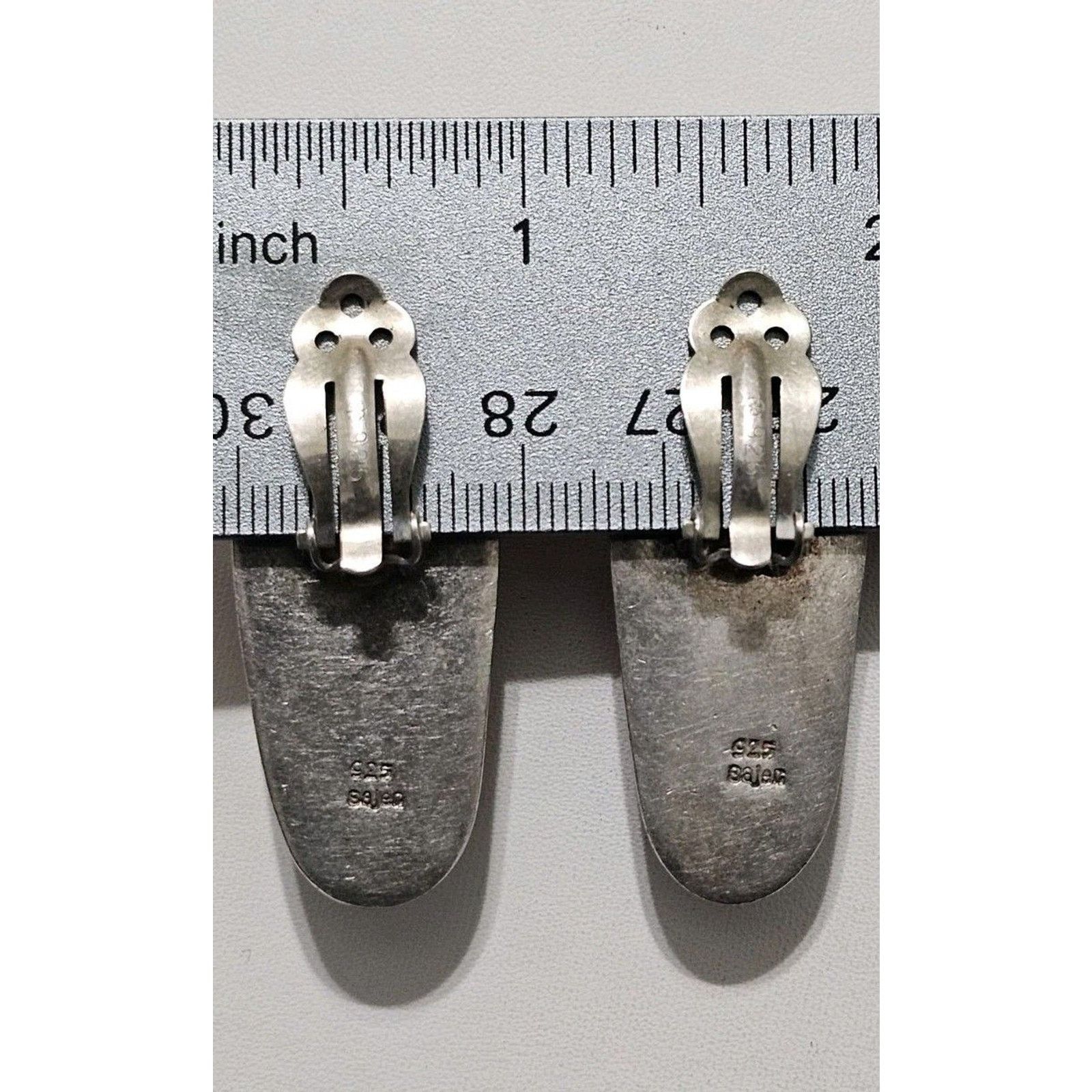 Other Vintage Sajen Silver Carved Cinnabar Garnet Clip On Earrings Size ONE SIZE - 3 Thumbnail