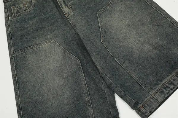 Japanese Brand Kawa Washed Street Fashion Stitching Distressed Loose Shorts Size US 32 / EU 48 - 4 Thumbnail