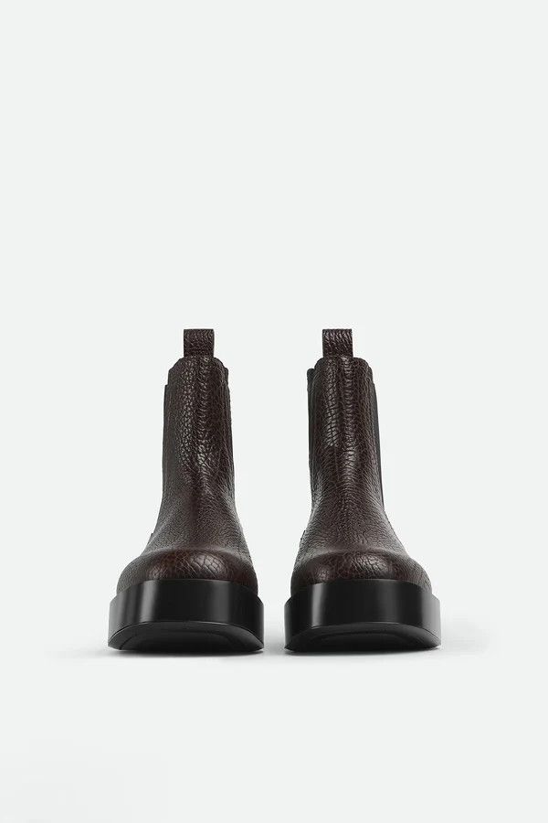 Bottega Veneta o1s1rm0426 Leather Ankle Boots in Brown Size US 9 / EU 42 - 2 Thumbnail