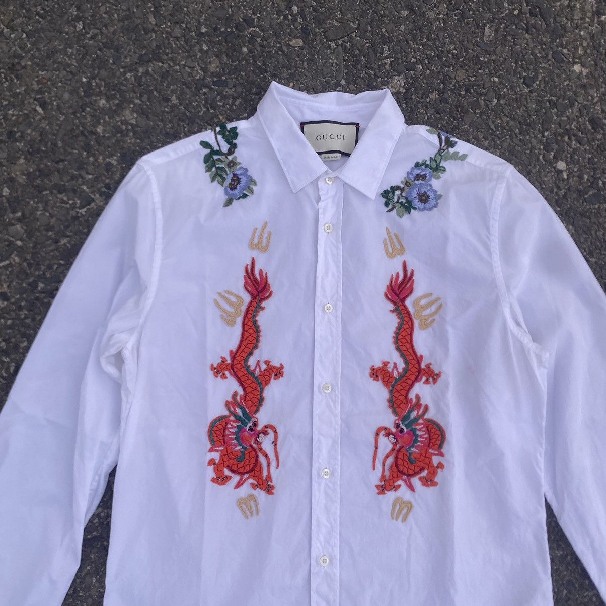 Gucci Gucci Embroiered Dragon Longsleeve Size US M / EU 48-50 / 2 - 2 Thumbnail