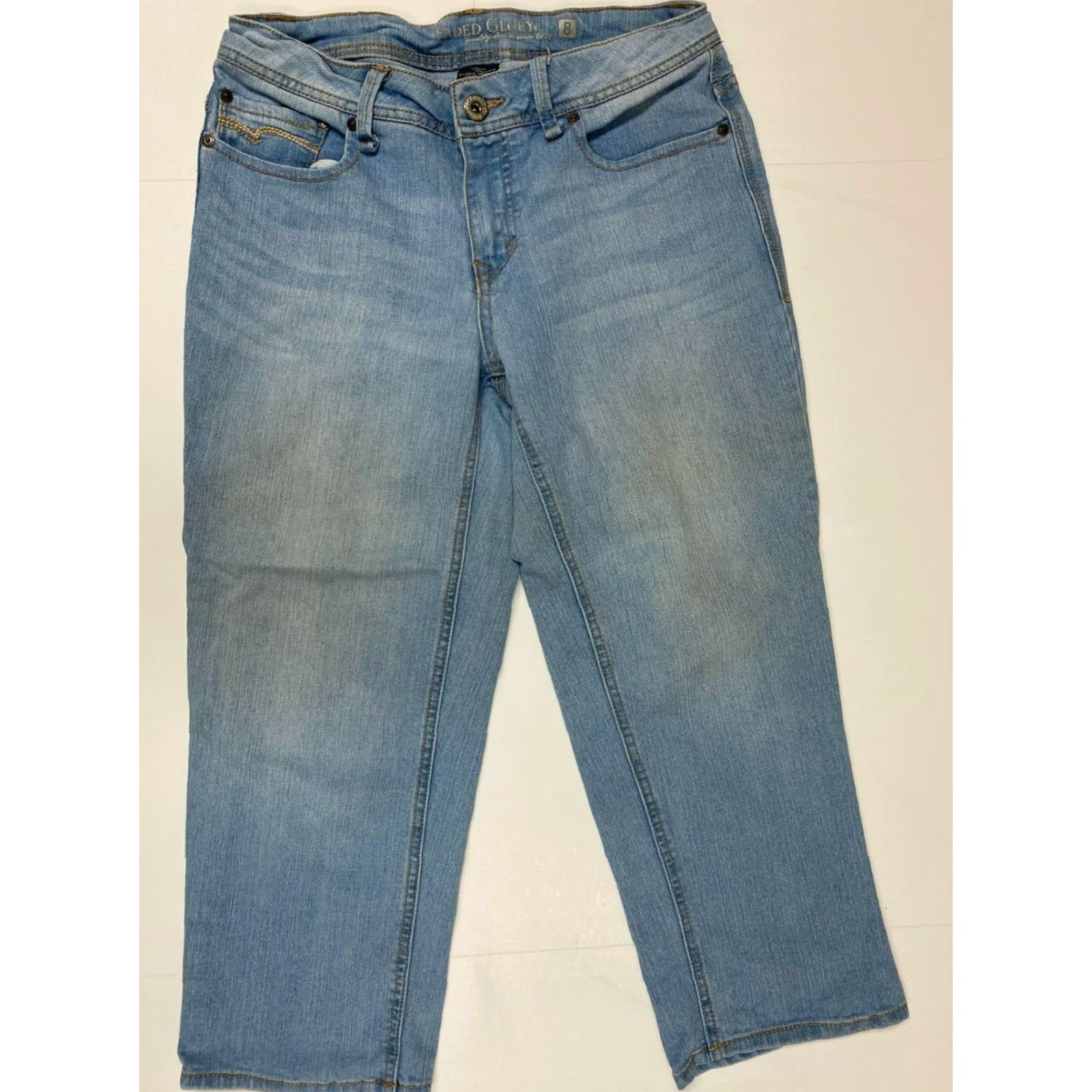 Faded Glory Faded Glory Jeans Womens 8 Blue Straight Light Denim Star Pockets Regular Retro? Size 30" / US 8 / IT 44 - 2 Thumbnail